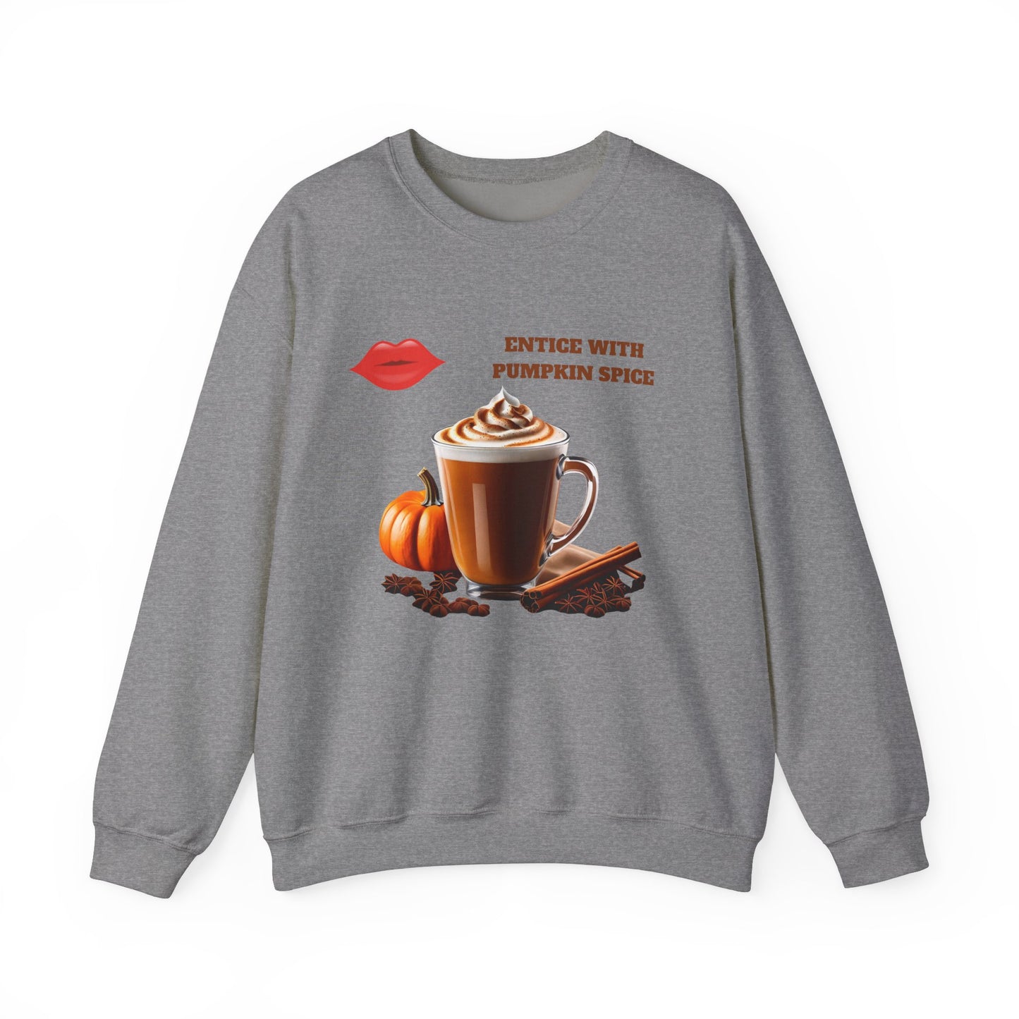 Entice With Pumpkin Spice Latte Lips Unisex Heavy Blend™ Crewneck Sweatshirt