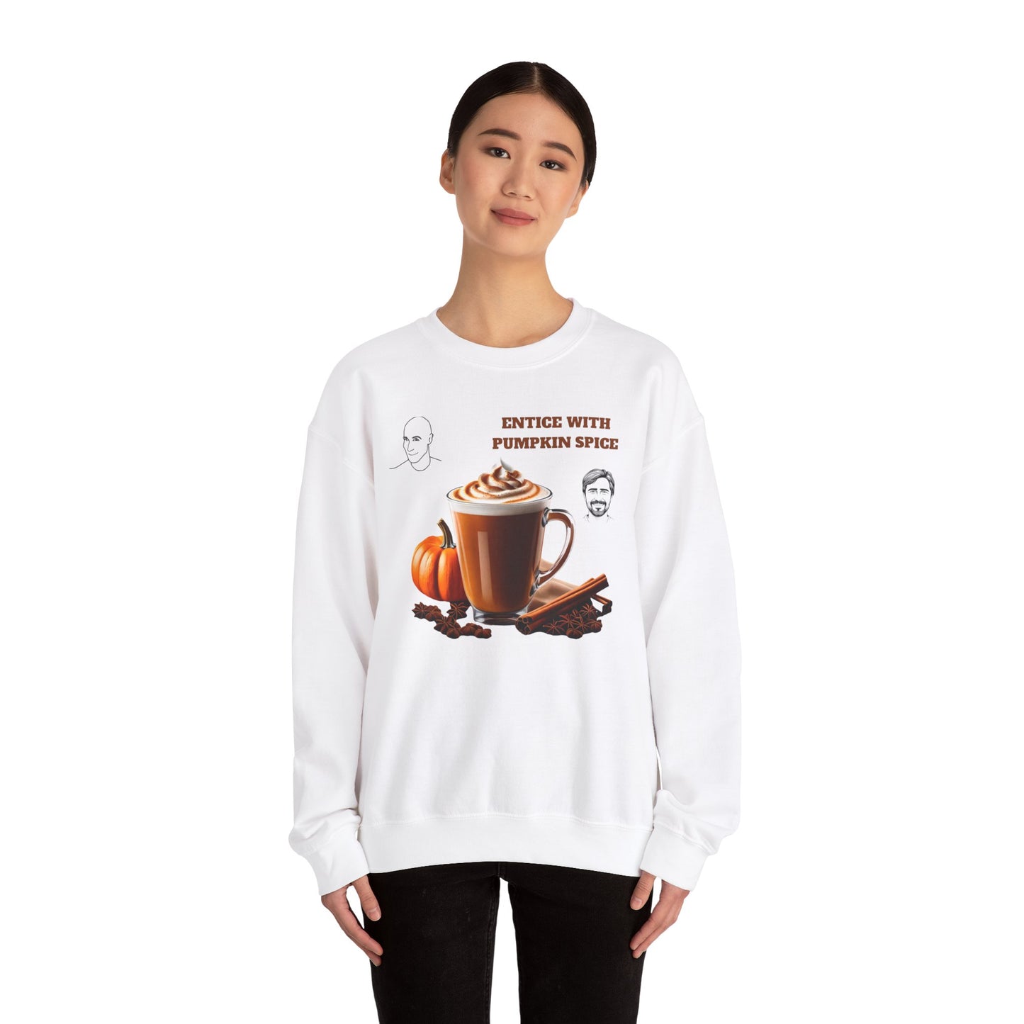 Entice With Pumpkin Spice Latte Cute Guys Unisex Heavy Blend™ Crewneck Sweatshirt