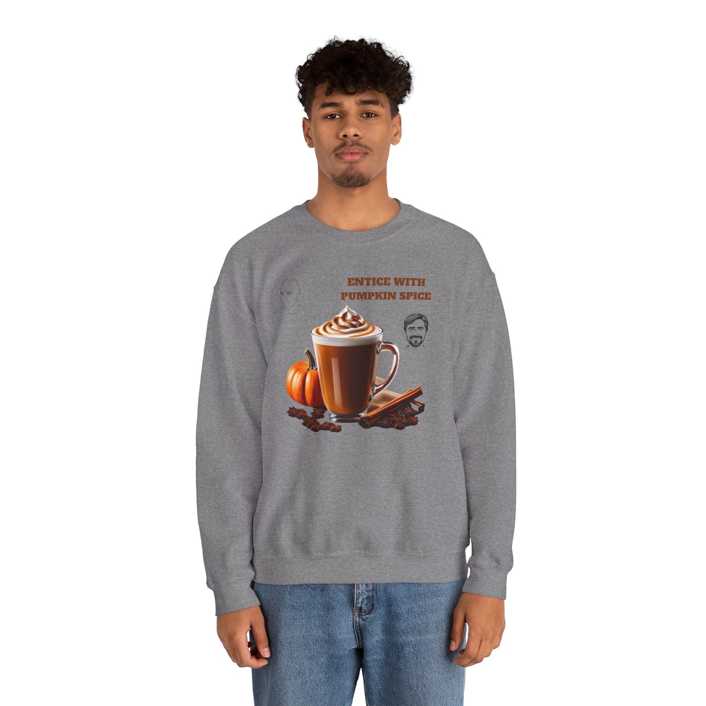 Entice With Pumpkin Spice Latte Cute Guys Unisex Heavy Blend™ Crewneck Sweatshirt