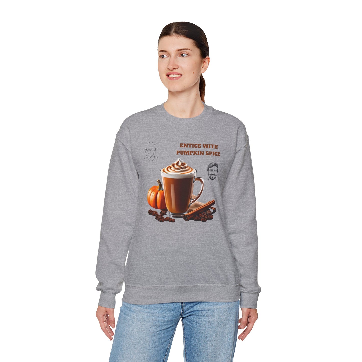 Entice With Pumpkin Spice Latte Cute Guys Unisex Heavy Blend™ Crewneck Sweatshirt