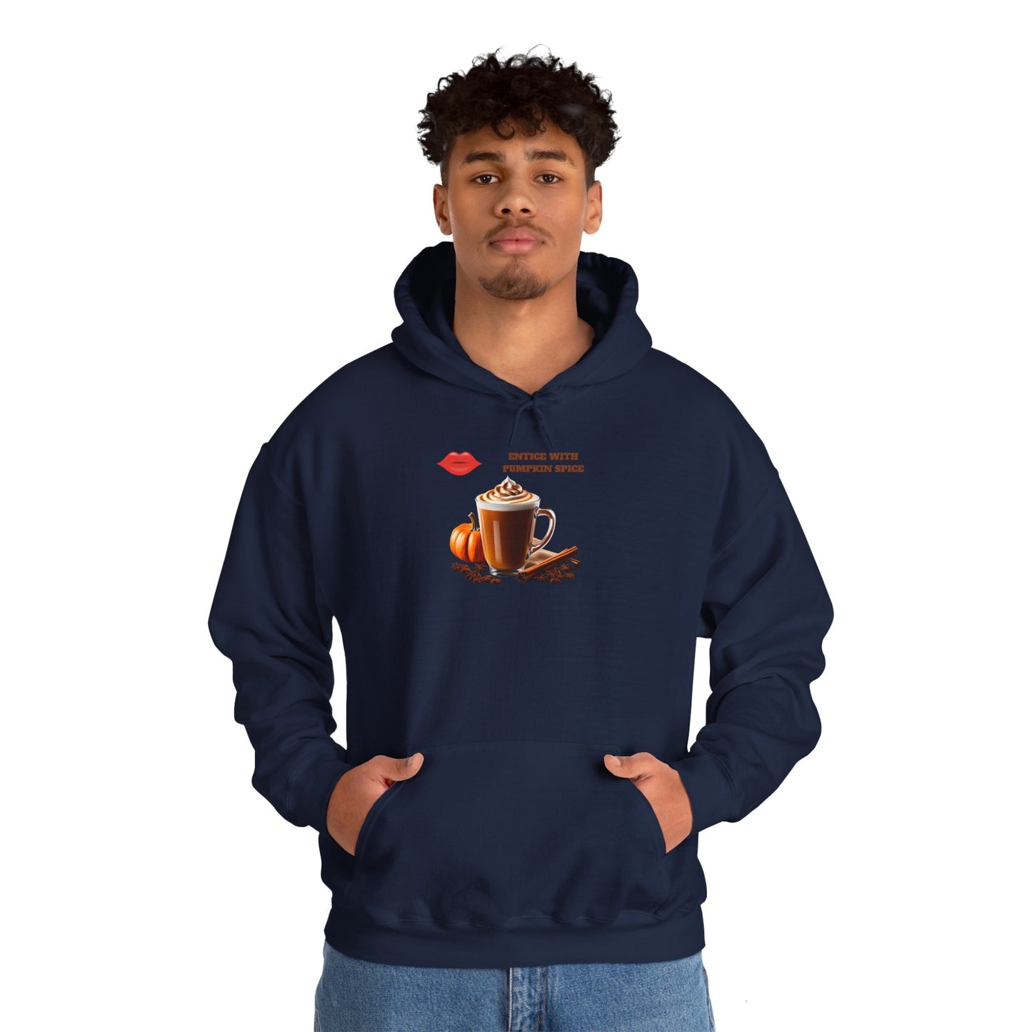 Entice With Pumpkin Spice Latte Lips Unisex Heavy Blend™ Hooded Sweatshirt