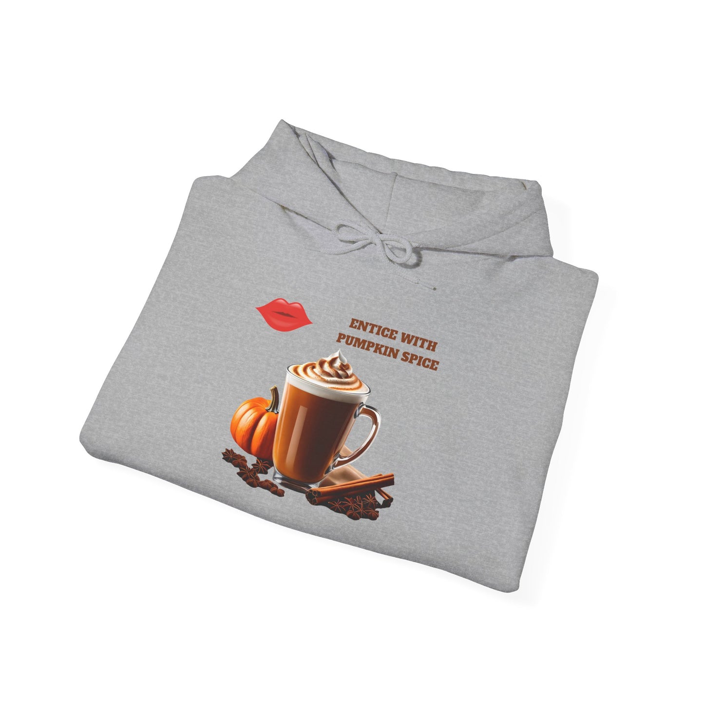 Entice With Pumpkin Spice Latte Lips Unisex Heavy Blend™ Hooded Sweatshirt