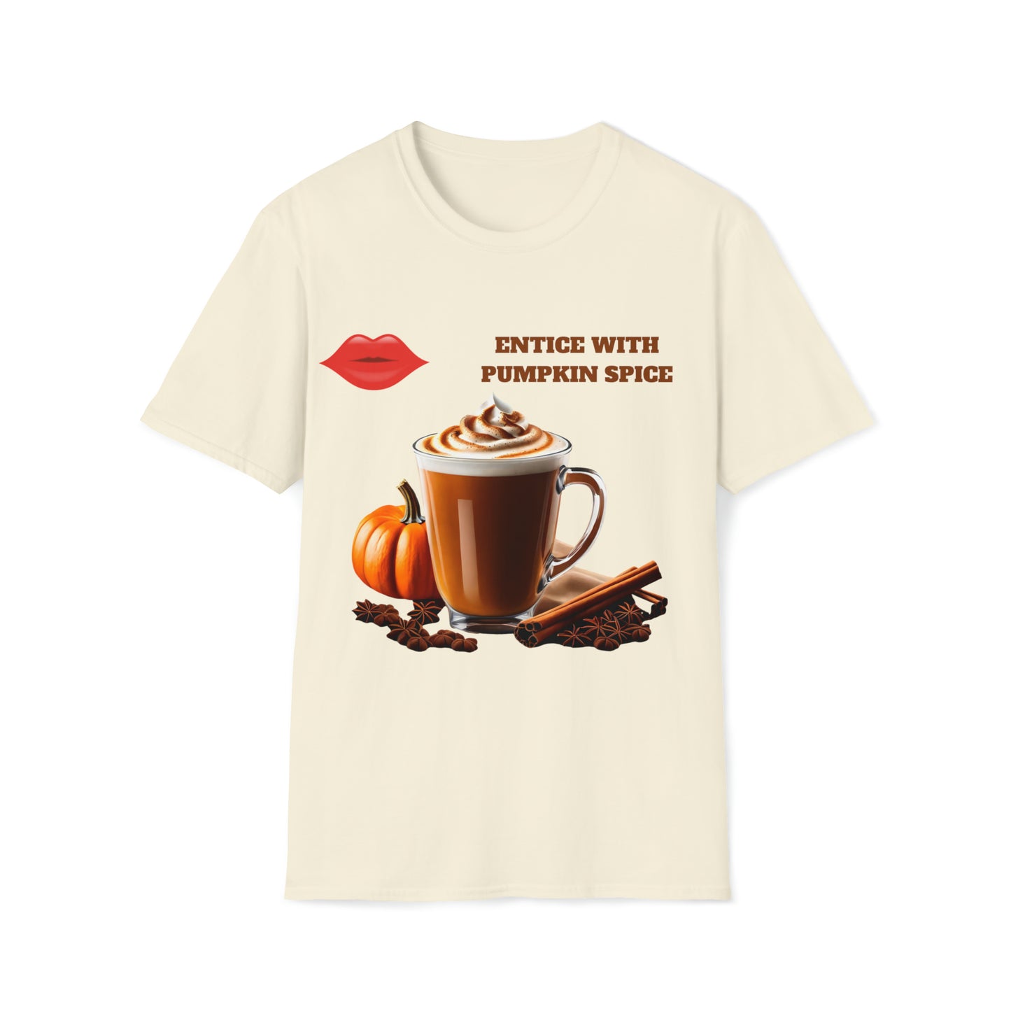 Entice With Pumpkin Spice Latte Lips Unisex Softstyle T-Shirt