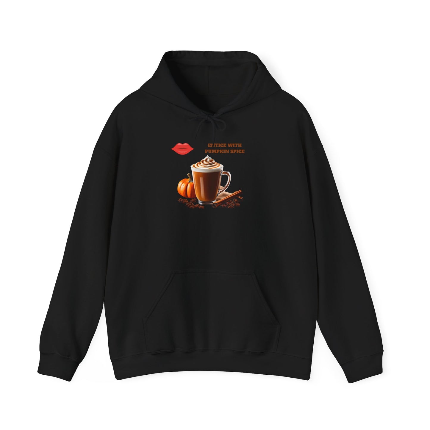 Entice With Pumpkin Spice Latte Lips Unisex Heavy Blend™ Hooded Sweatshirt