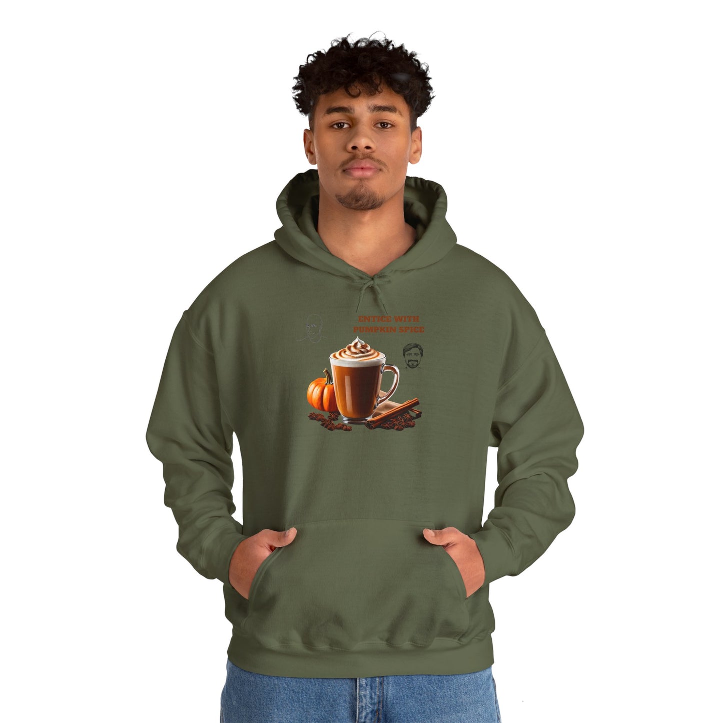 Entice With Pumpkin Spice Latte Cute Guys Unisex Heavy Blend™ Hooded Sweatshirt