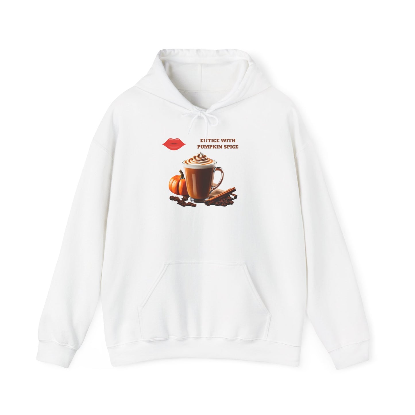 Entice With Pumpkin Spice Latte Lips Unisex Heavy Blend™ Hooded Sweatshirt