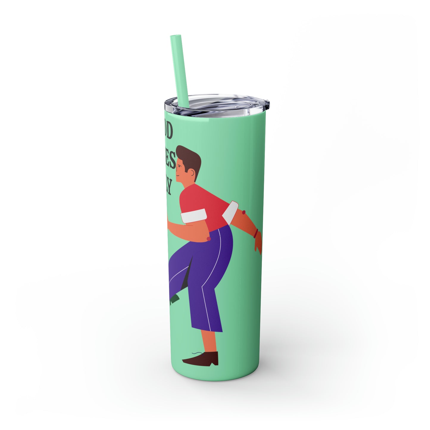 Good Vibes Only Skinny Tumbler with Straw, 20oz