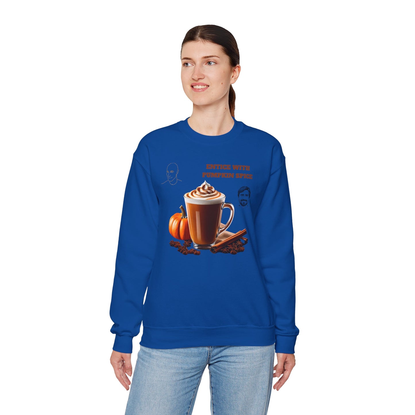 Entice With Pumpkin Spice Latte Cute Guys Unisex Heavy Blend™ Crewneck Sweatshirt