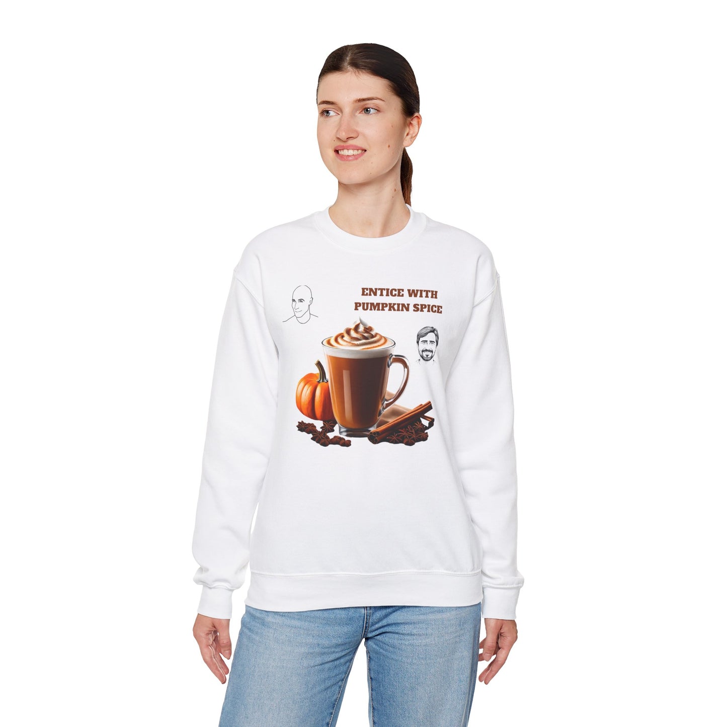 Entice With Pumpkin Spice Latte Cute Guys Unisex Heavy Blend™ Crewneck Sweatshirt