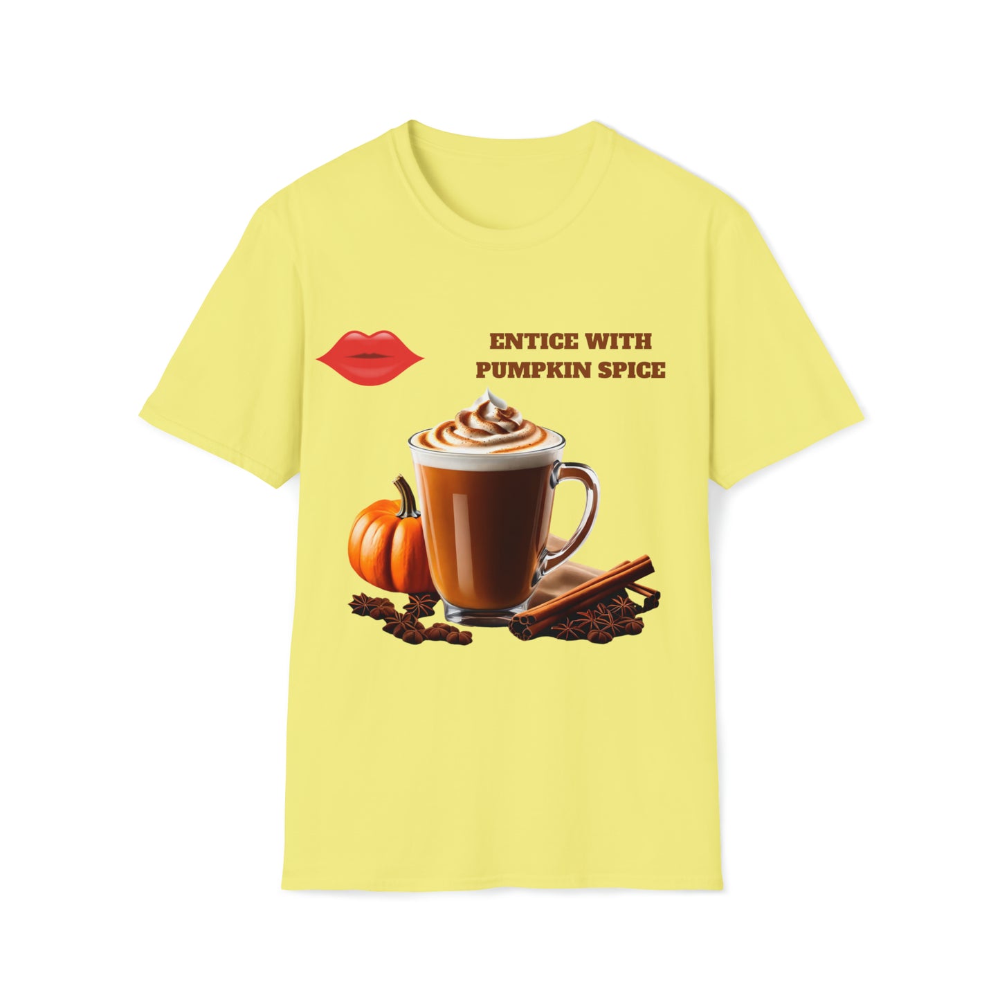 Entice With Pumpkin Spice Latte Lips Unisex Softstyle T-Shirt