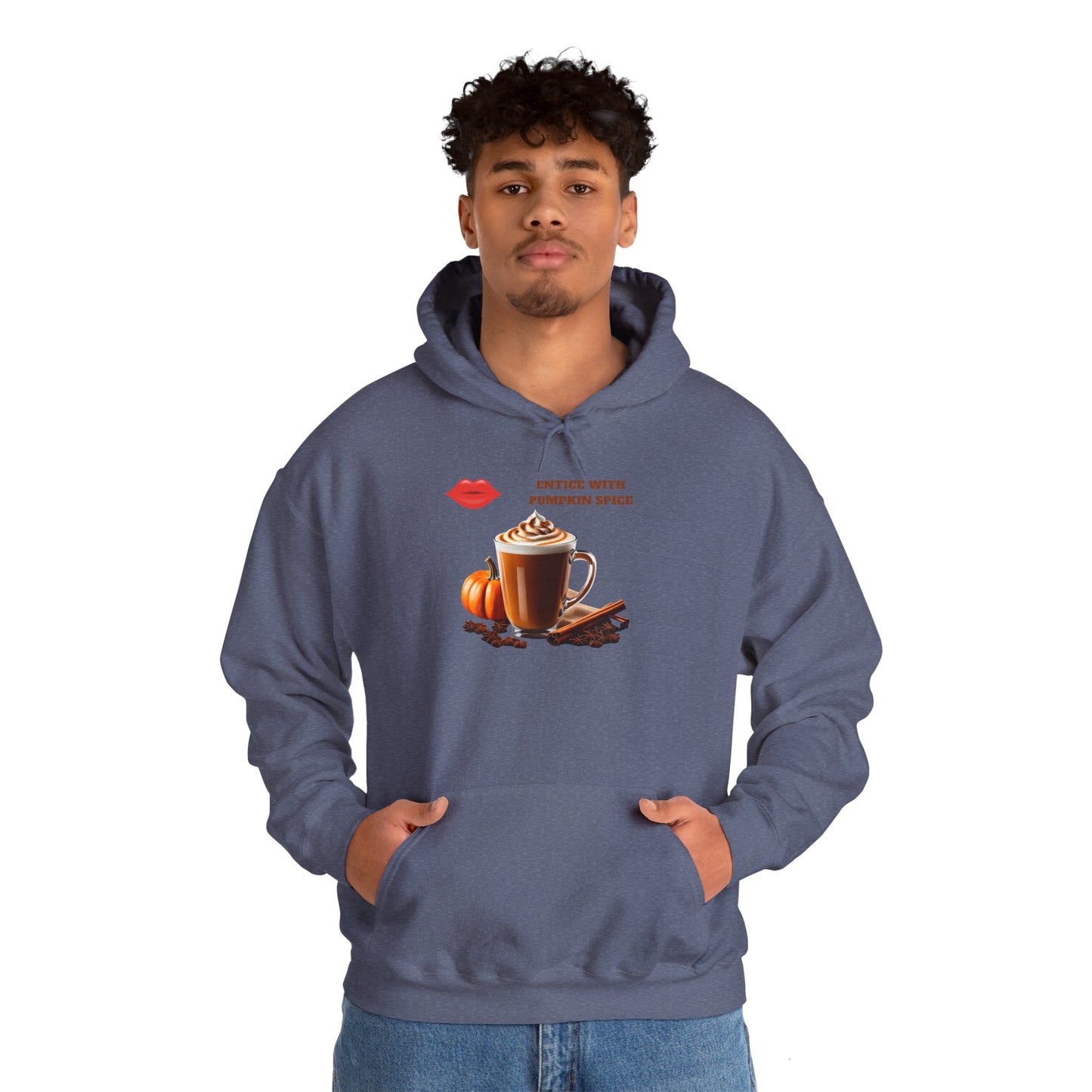 Entice With Pumpkin Spice Latte Lips Unisex Heavy Blend™ Hooded Sweatshirt