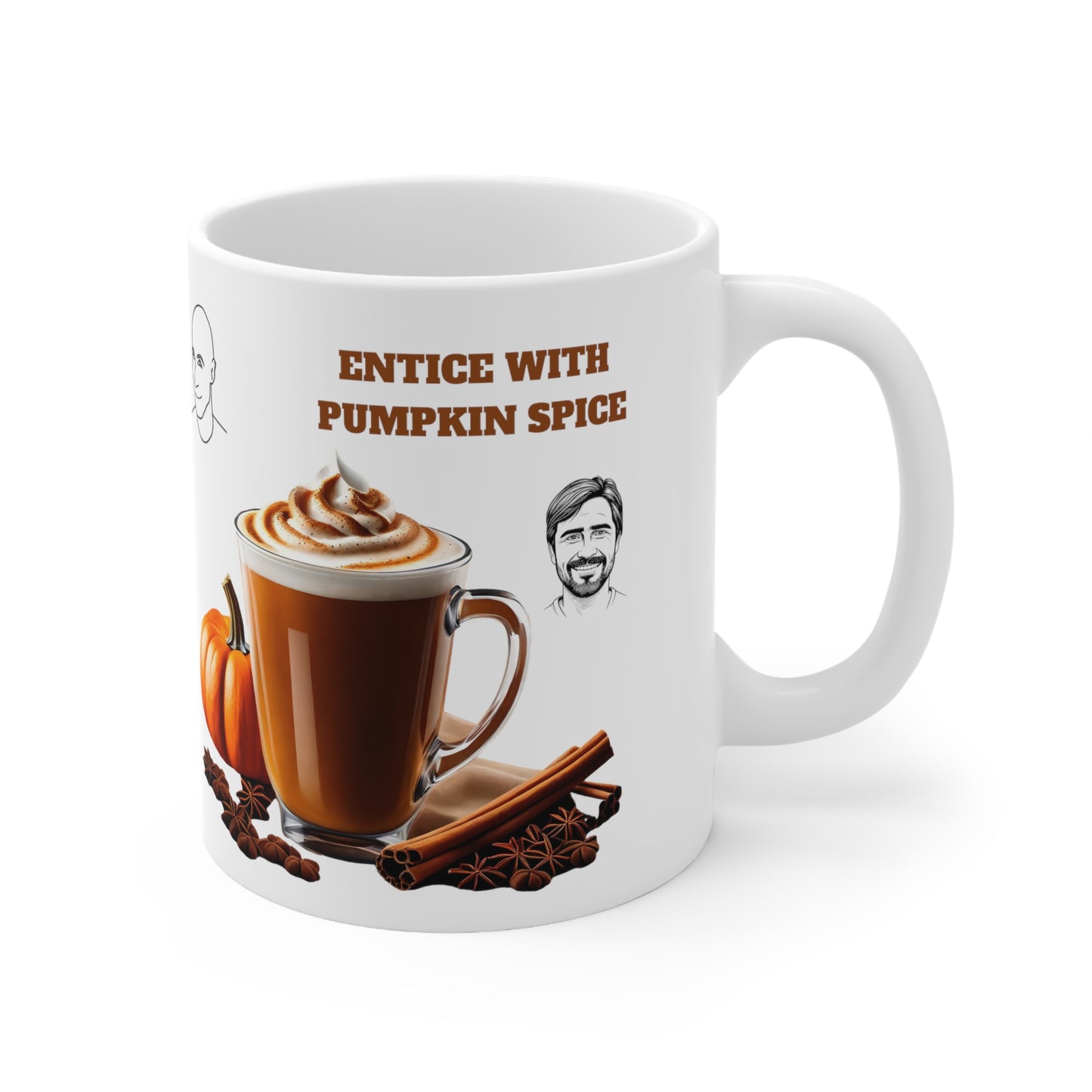 Entice With Pumpkin Spice Latte Cute Guys Ceramic Mug 11oz