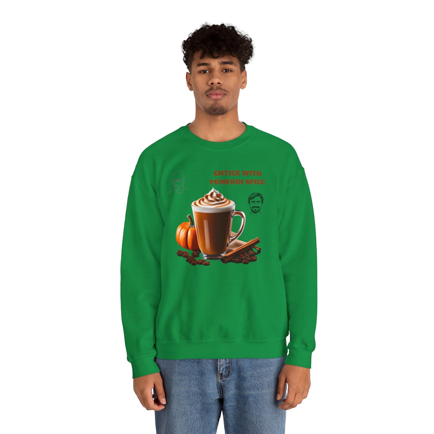 Entice With Pumpkin Spice Latte Cute Guys Unisex Heavy Blend™ Crewneck Sweatshirt