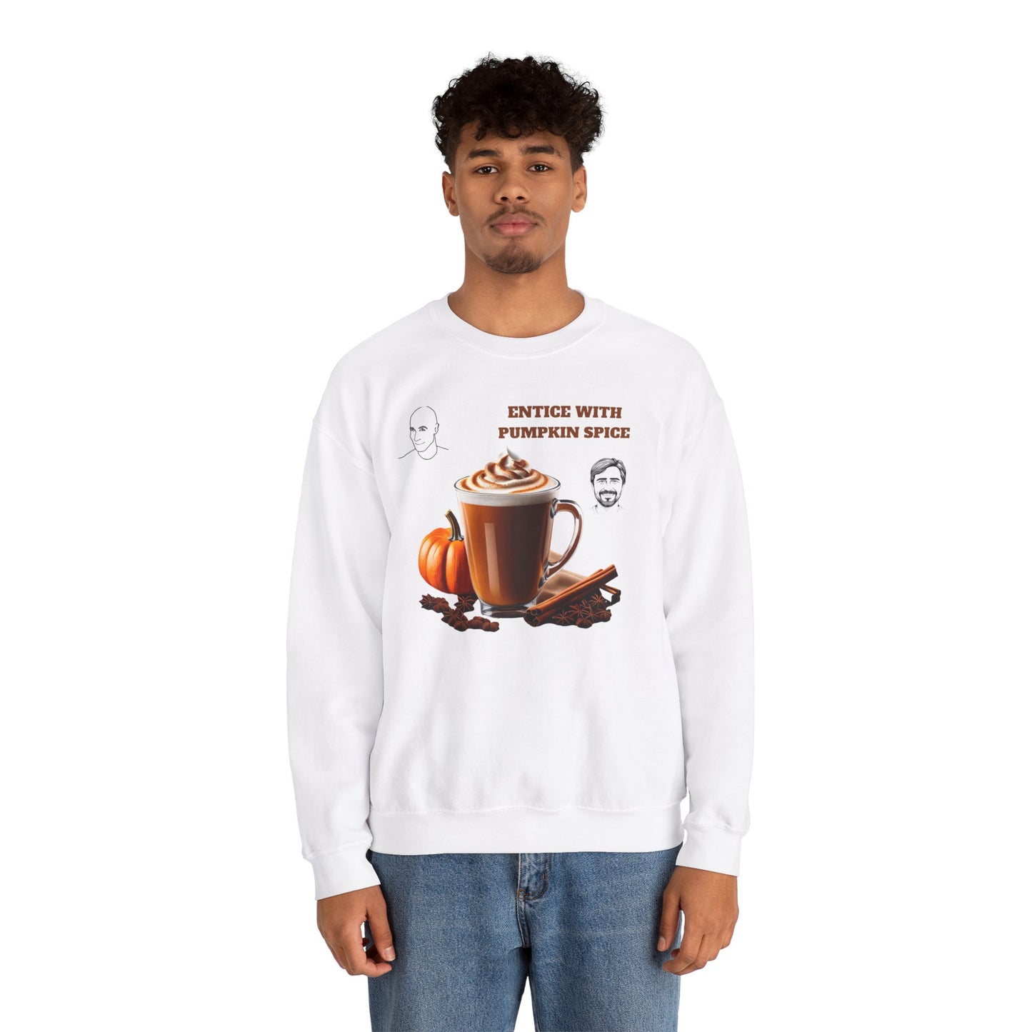 Entice With Pumpkin Spice Latte Cute Guys Unisex Heavy Blend™ Crewneck Sweatshirt