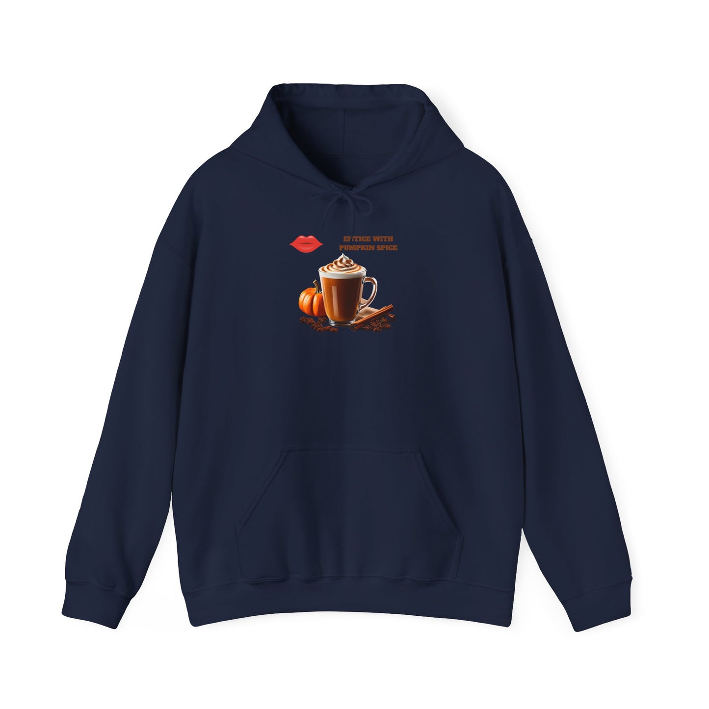 Entice With Pumpkin Spice Latte Lips Unisex Heavy Blend™ Hooded Sweatshirt