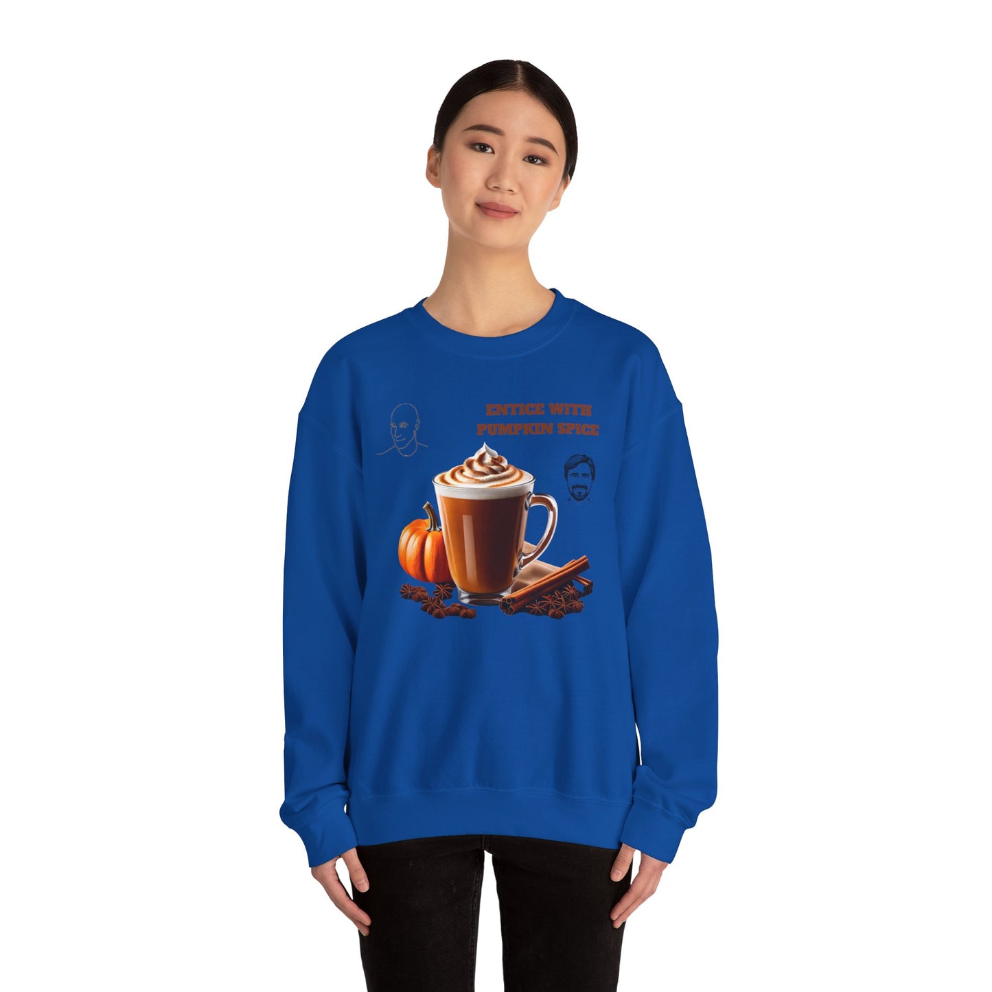 Entice With Pumpkin Spice Latte Cute Guys Unisex Heavy Blend™ Crewneck Sweatshirt