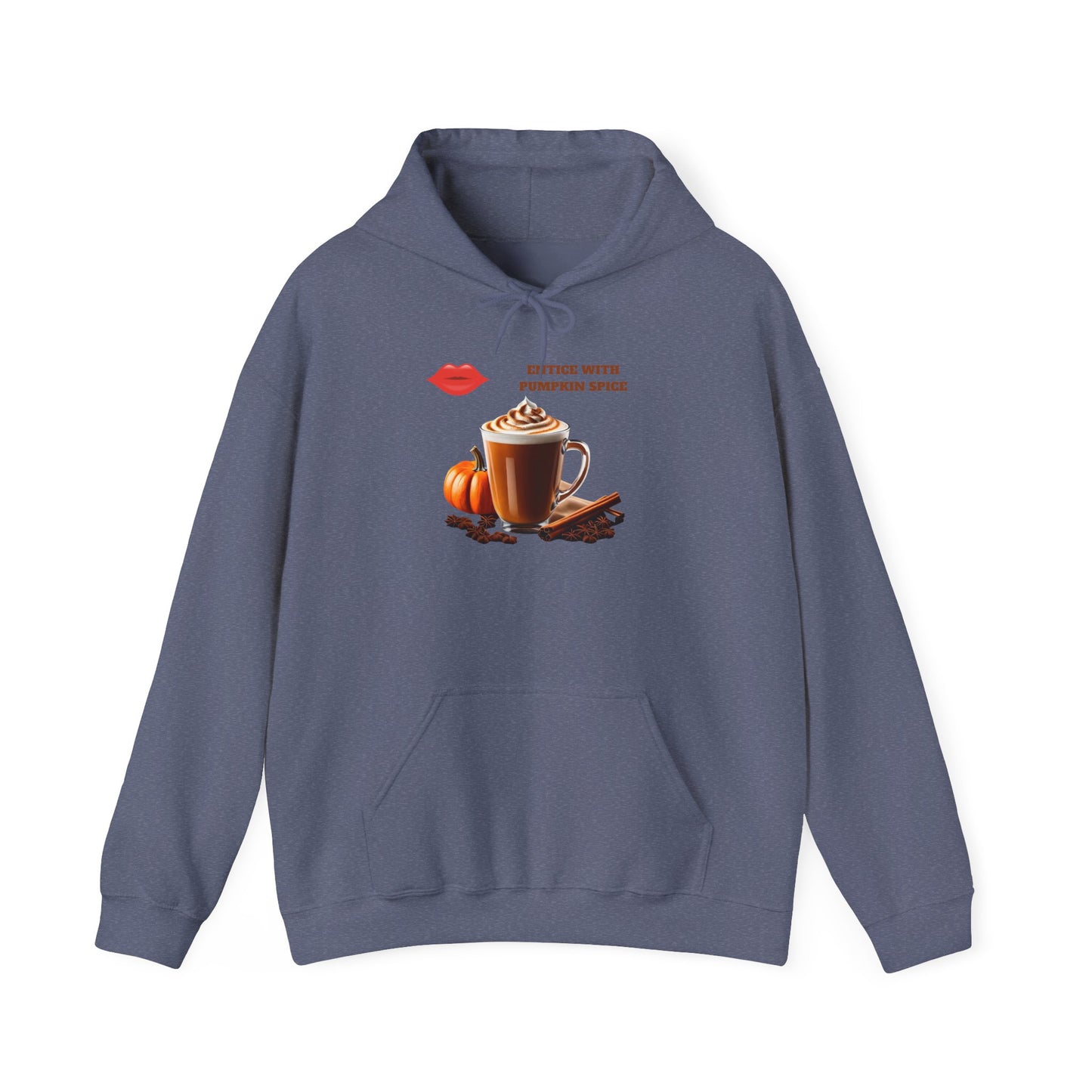 Entice With Pumpkin Spice Latte Lips Unisex Heavy Blend™ Hooded Sweatshirt