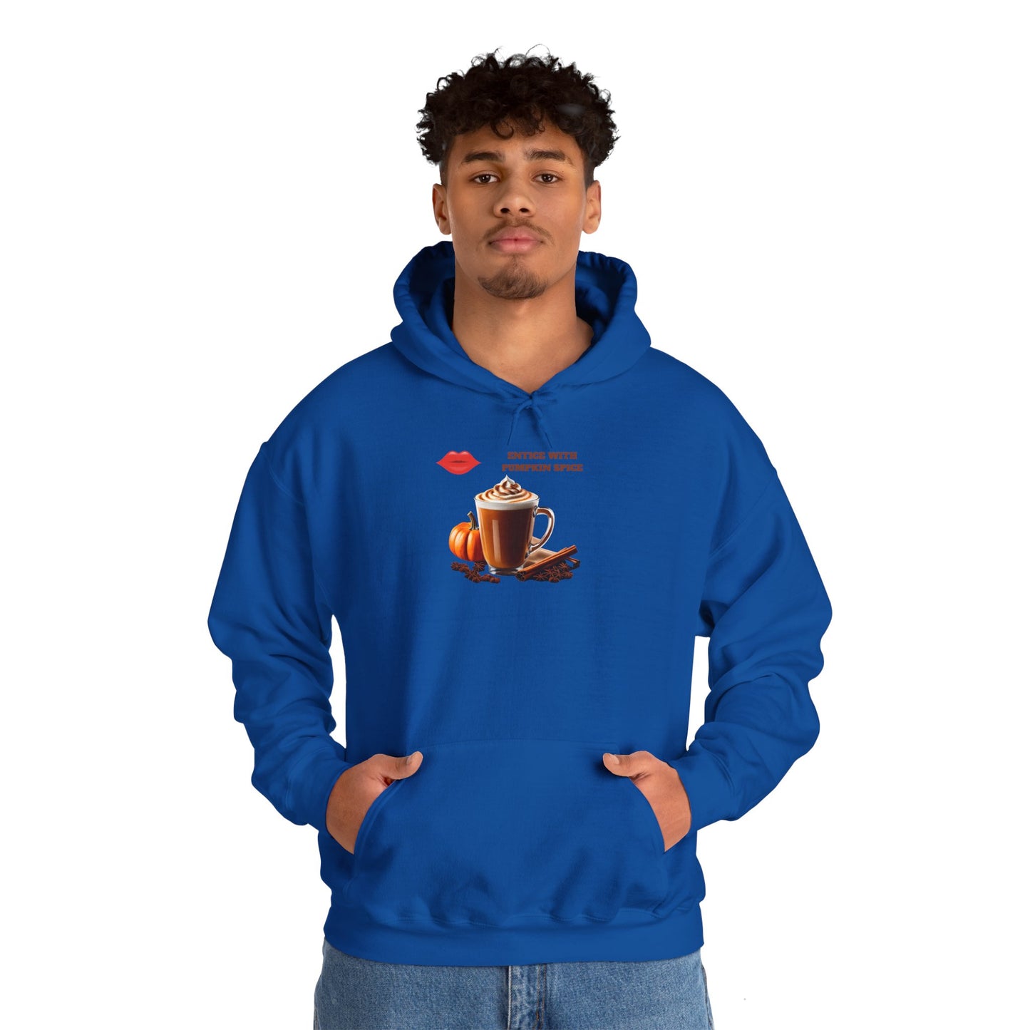 Entice With Pumpkin Spice Latte Lips Unisex Heavy Blend™ Hooded Sweatshirt