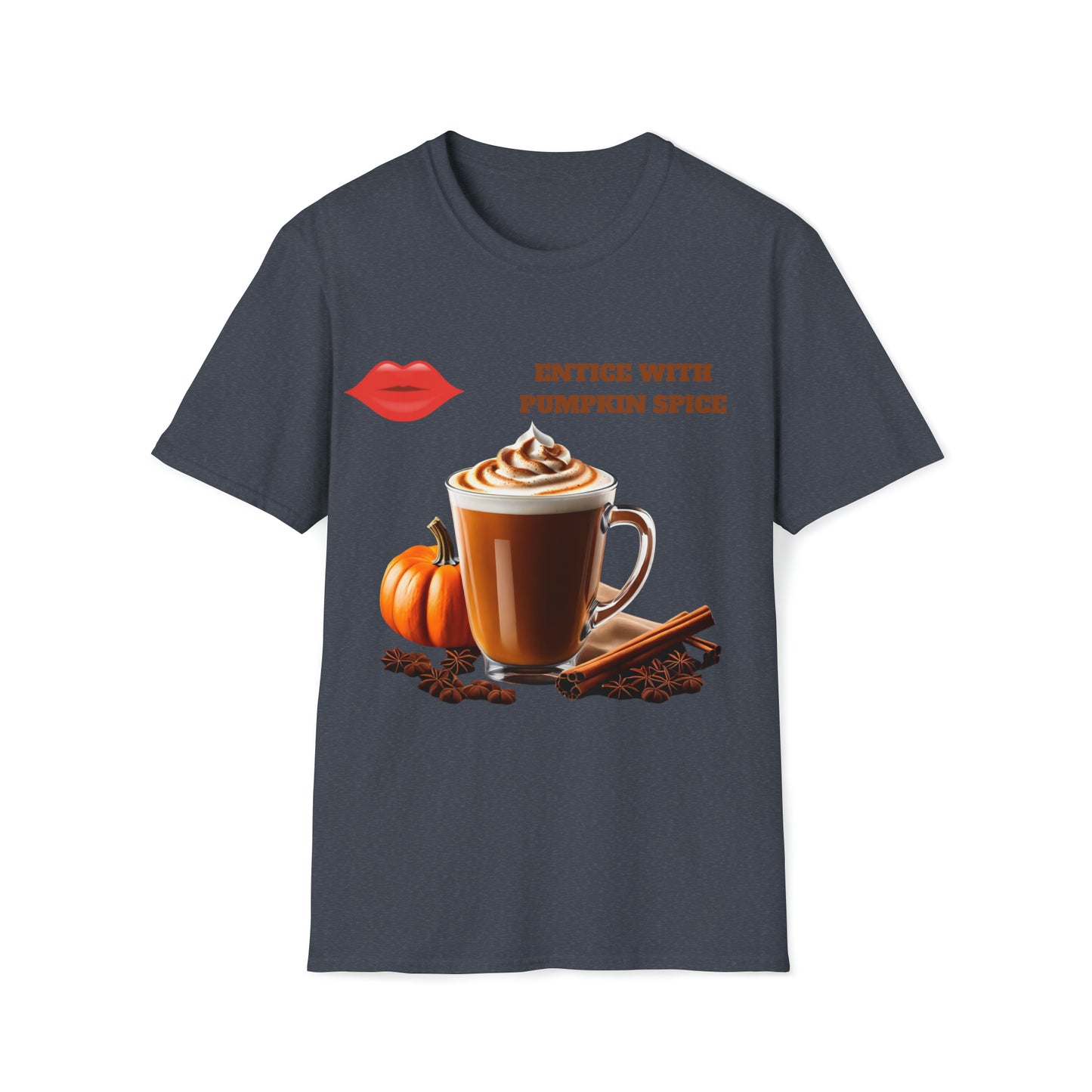 Entice With Pumpkin Spice Latte Lips Unisex Softstyle T-Shirt