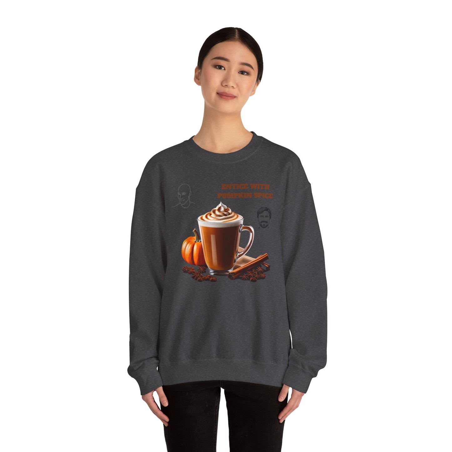 Entice With Pumpkin Spice Latte Cute Guys Unisex Heavy Blend™ Crewneck Sweatshirt