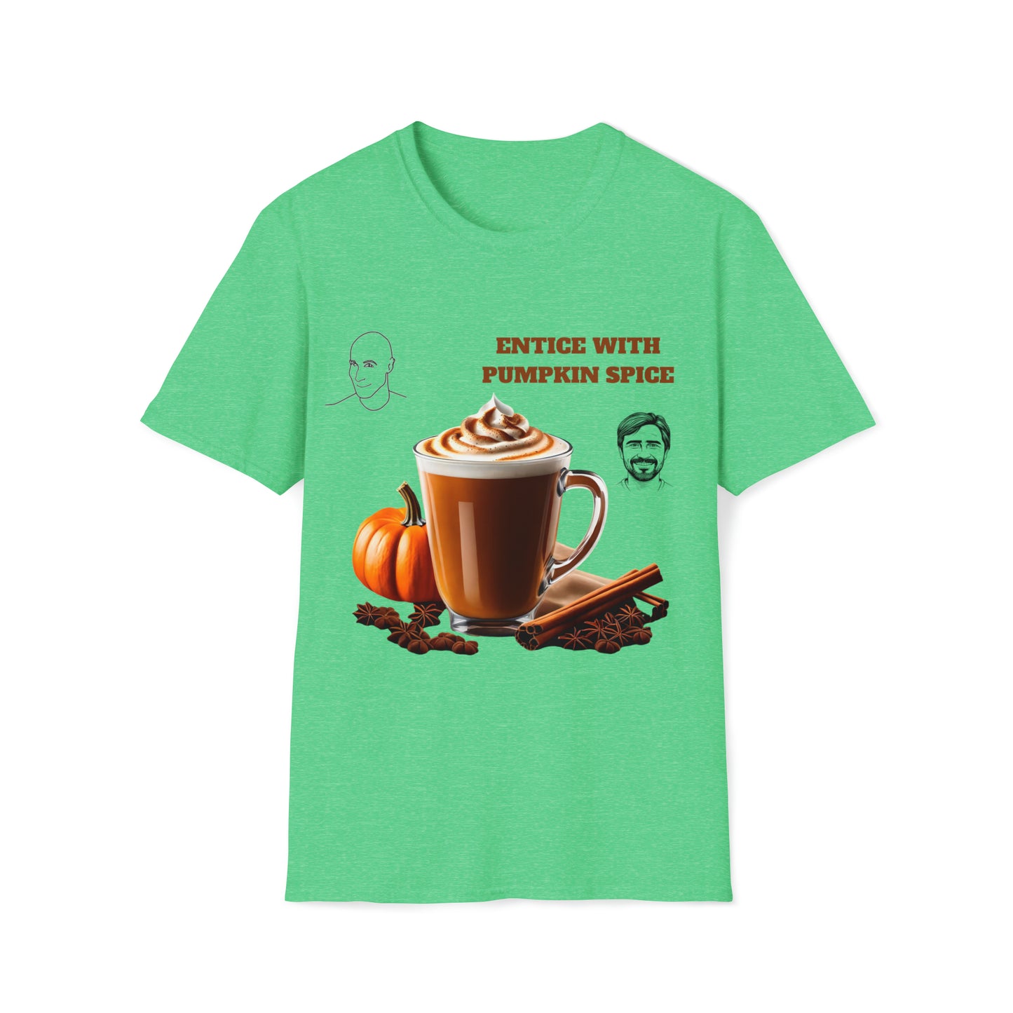 Entice With Pumpkin Spice Latte Cute Guys Unisex Softstyle T-Shirt