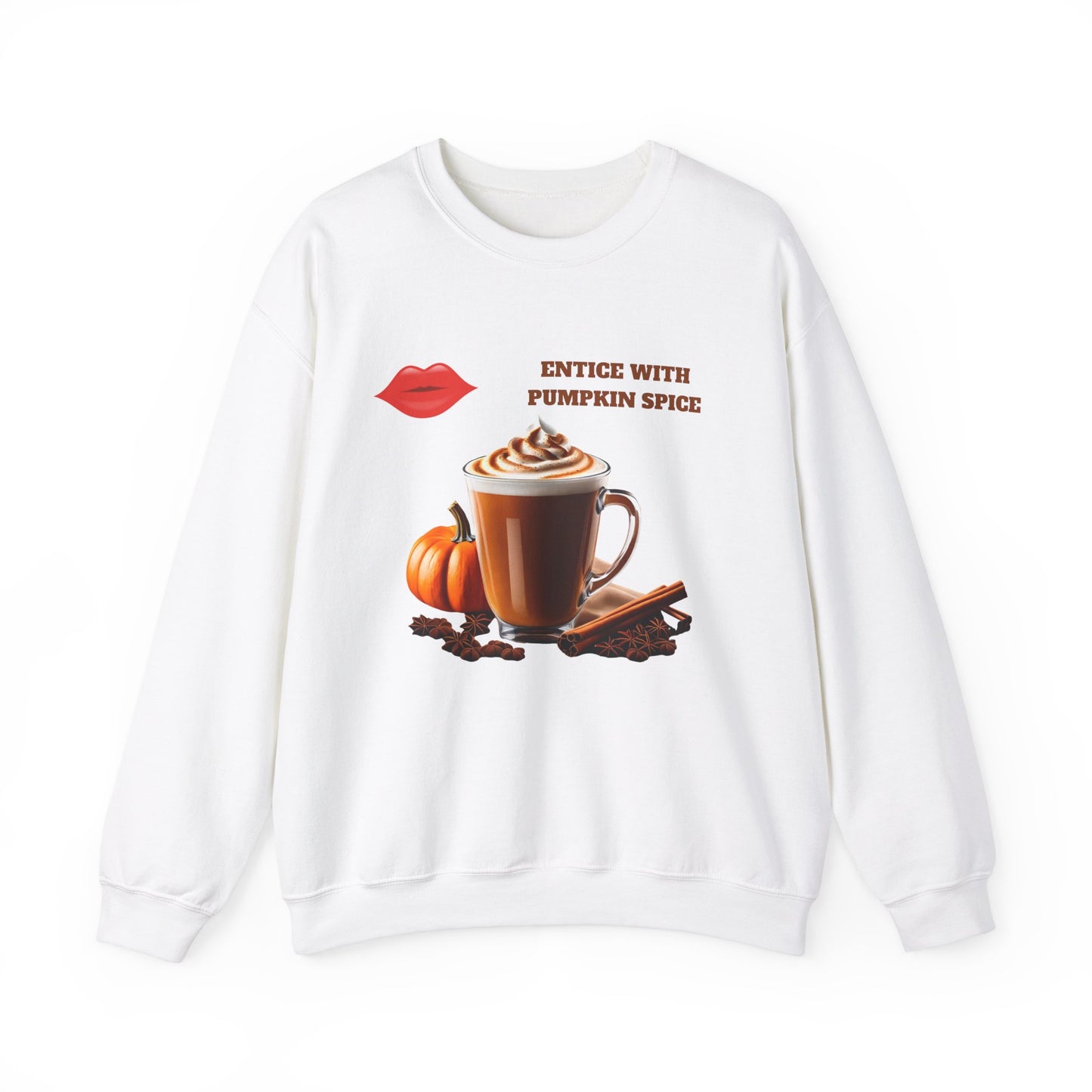 Entice With Pumpkin Spice Latte Lips Unisex Heavy Blend™ Crewneck Sweatshirt