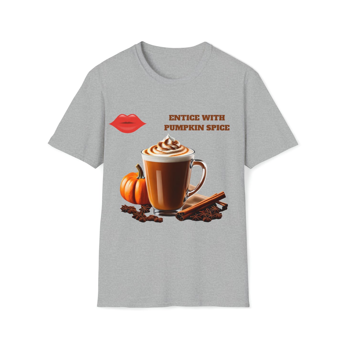 Entice With Pumpkin Spice Latte Lips Unisex Softstyle T-Shirt