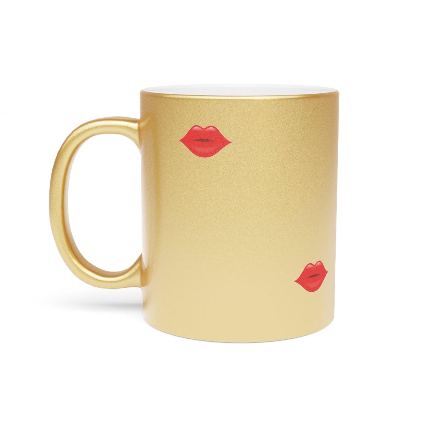 Entice With Pumpkin Spice Latte Lips Metallic Mug (Silver\Gold)