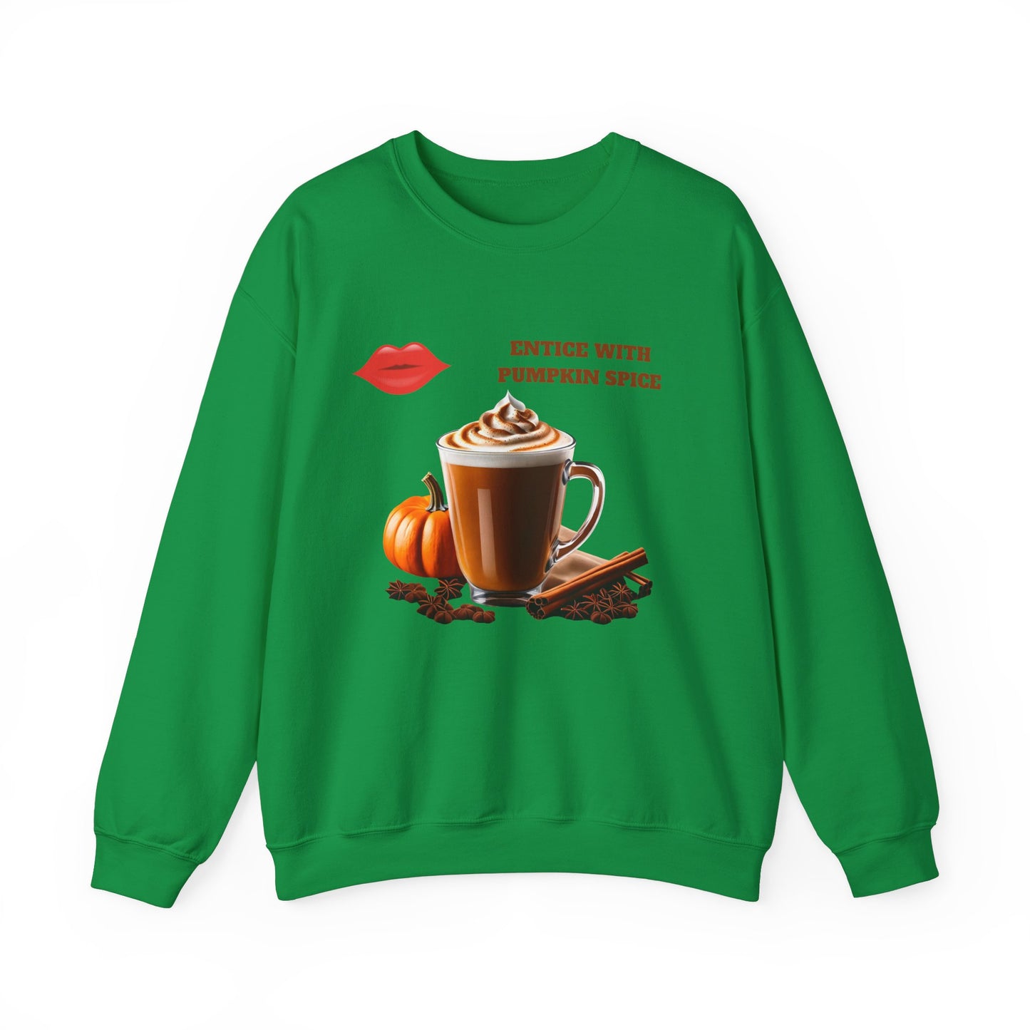 Entice With Pumpkin Spice Latte Lips Unisex Heavy Blend™ Crewneck Sweatshirt