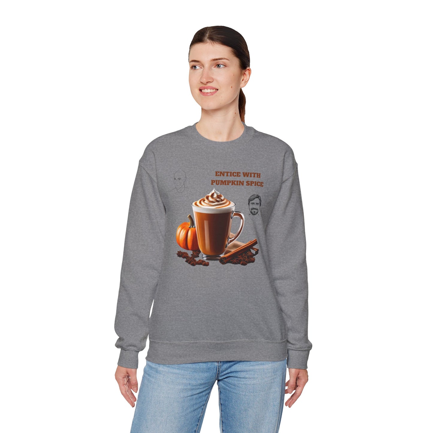 Entice With Pumpkin Spice Latte Cute Guys Unisex Heavy Blend™ Crewneck Sweatshirt