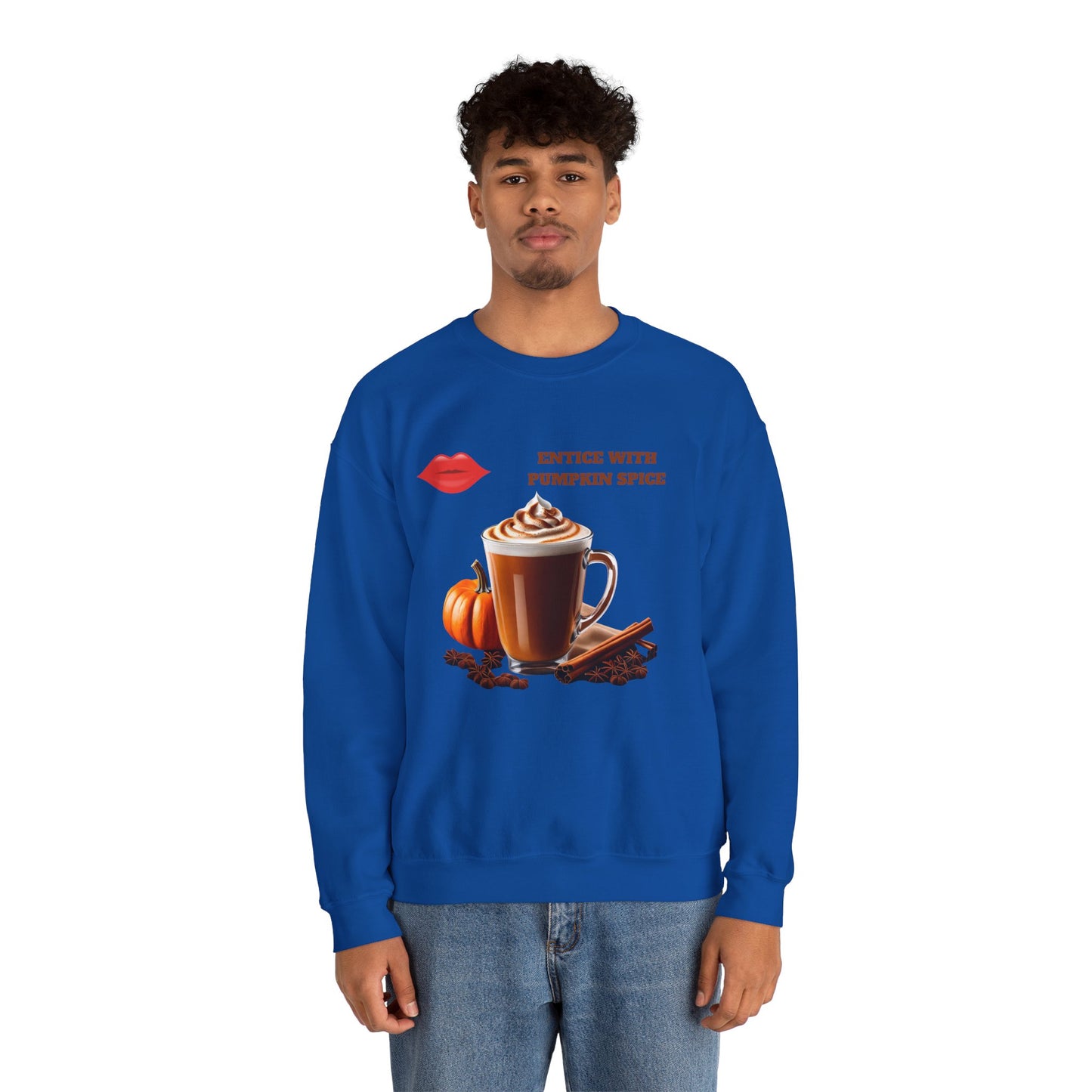 Entice With Pumpkin Spice Latte Lips Unisex Heavy Blend™ Crewneck Sweatshirt