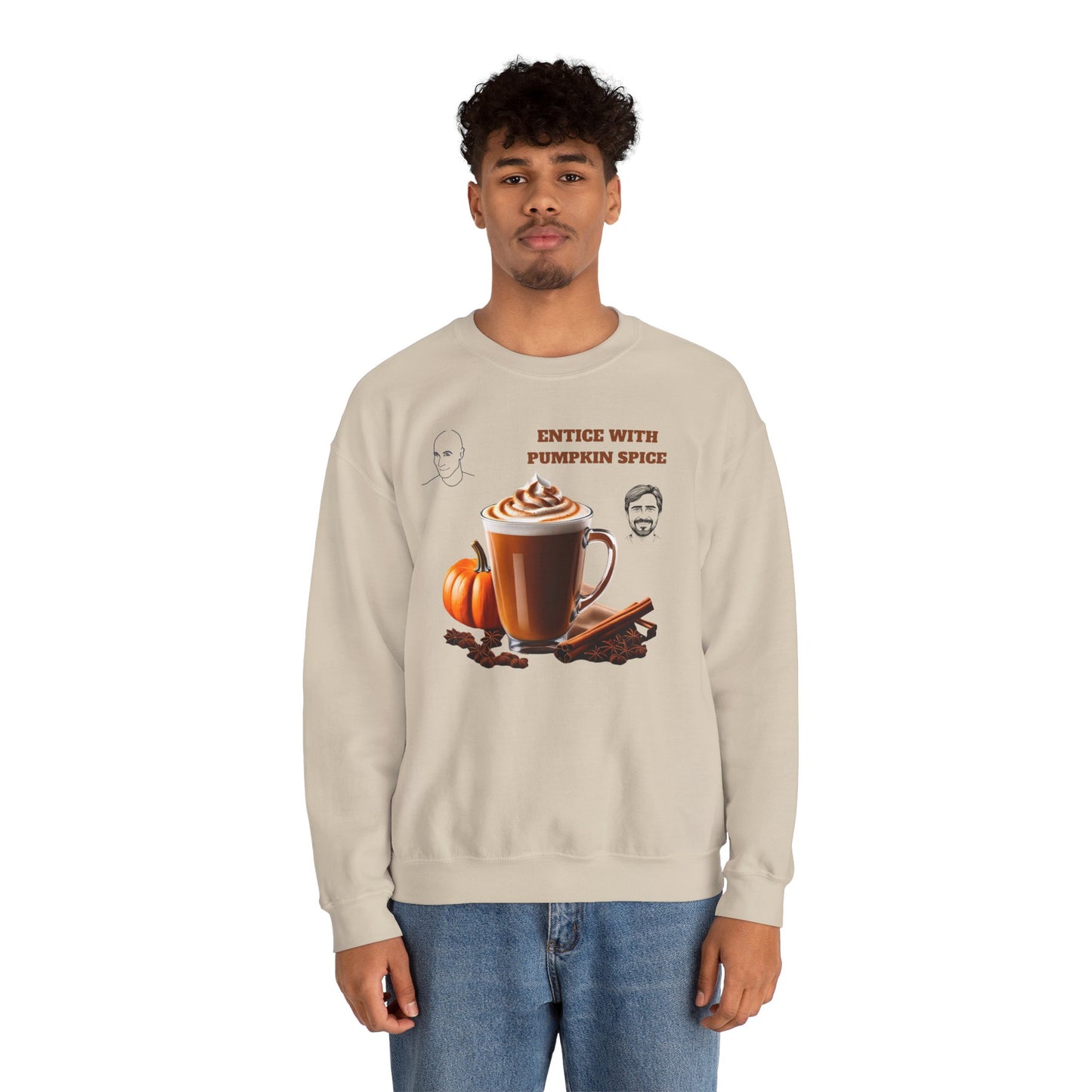 Entice With Pumpkin Spice Latte Cute Guys Unisex Heavy Blend™ Crewneck Sweatshirt