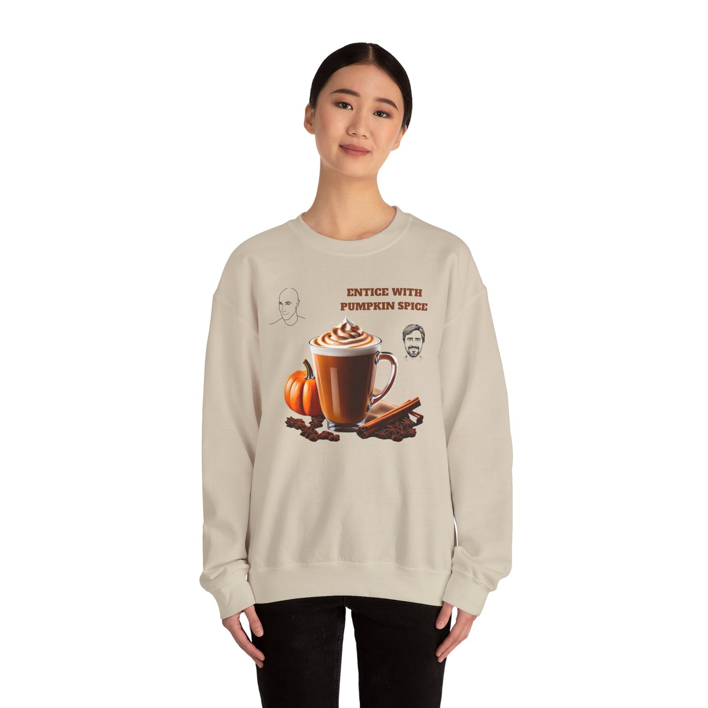 Entice With Pumpkin Spice Latte Cute Guys Unisex Heavy Blend™ Crewneck Sweatshirt