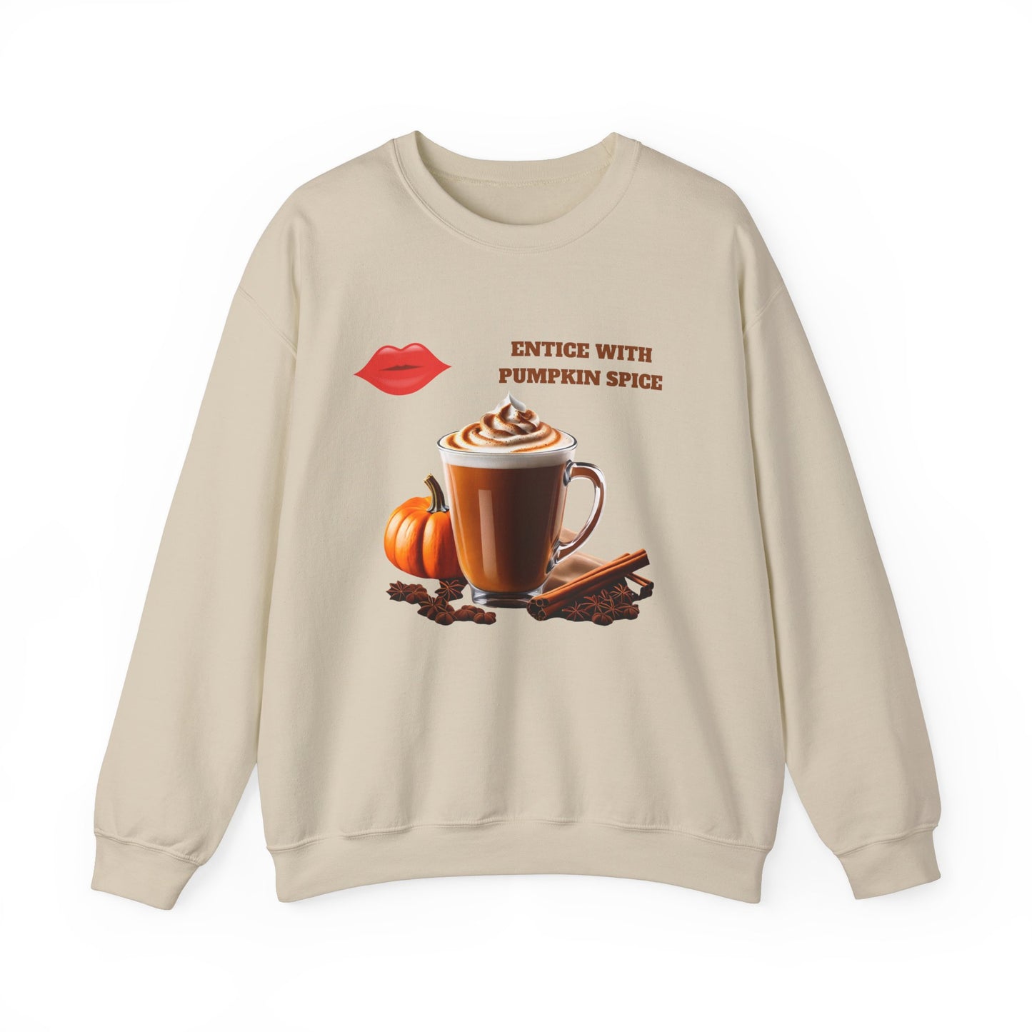 Entice With Pumpkin Spice Latte Lips Unisex Heavy Blend™ Crewneck Sweatshirt