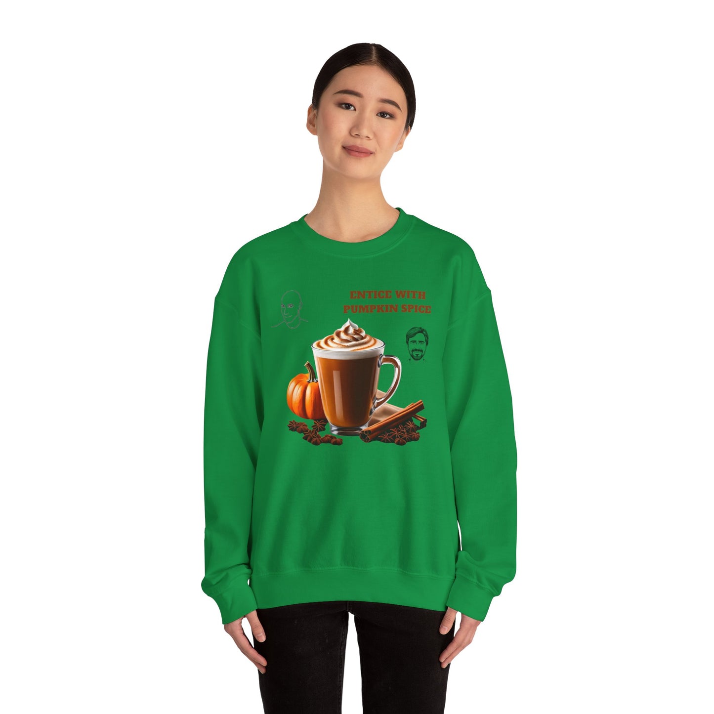 Entice With Pumpkin Spice Latte Cute Guys Unisex Heavy Blend™ Crewneck Sweatshirt