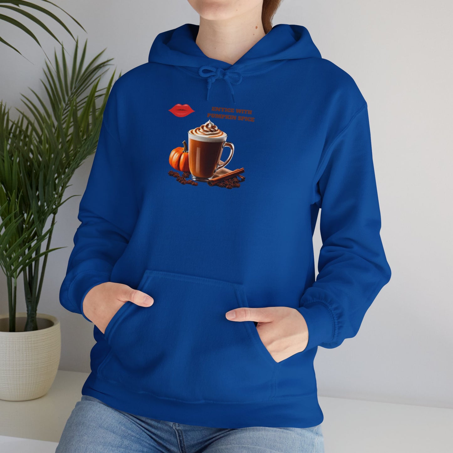 Entice With Pumpkin Spice Latte Lips Unisex Heavy Blend™ Hooded Sweatshirt