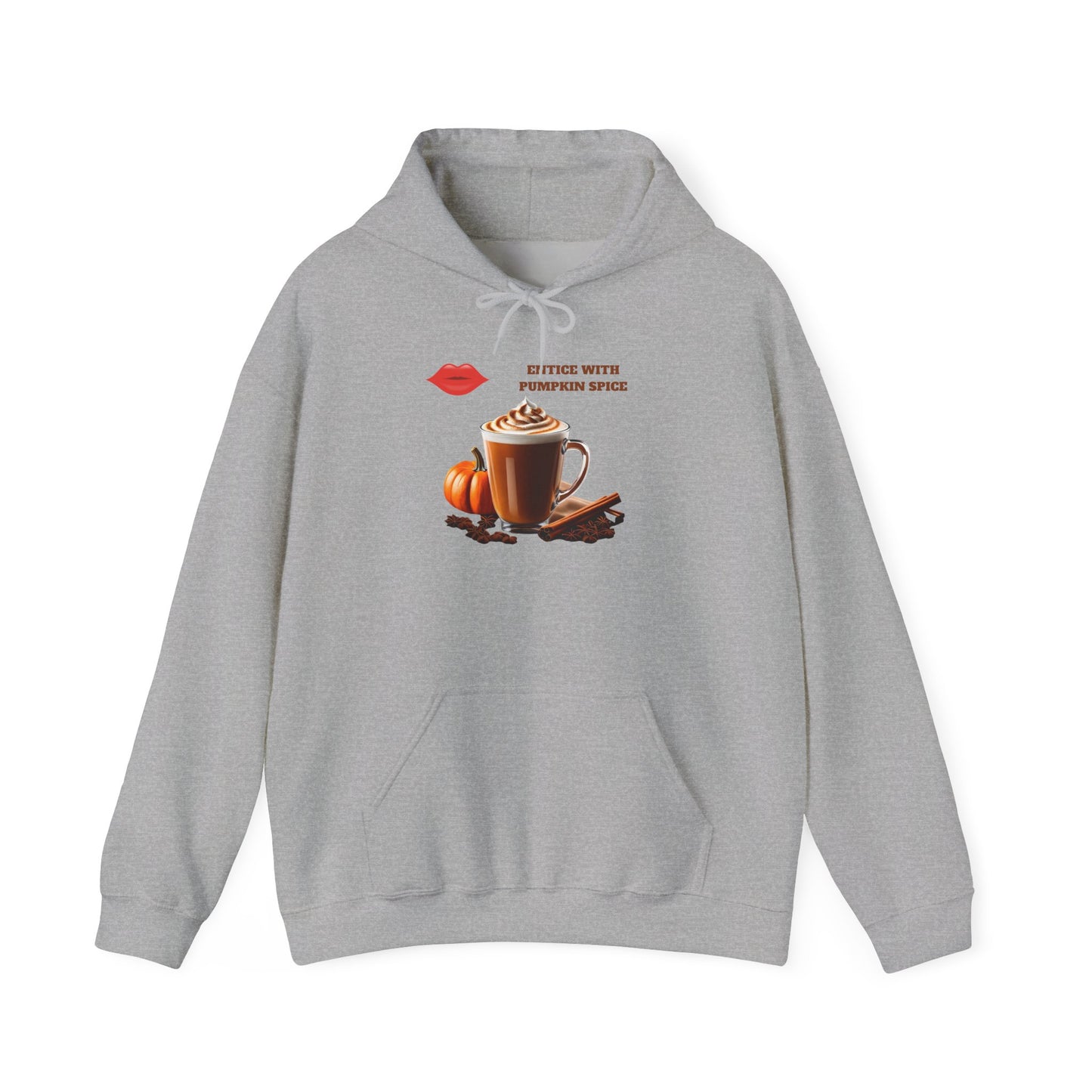 Entice With Pumpkin Spice Latte Lips Unisex Heavy Blend™ Hooded Sweatshirt