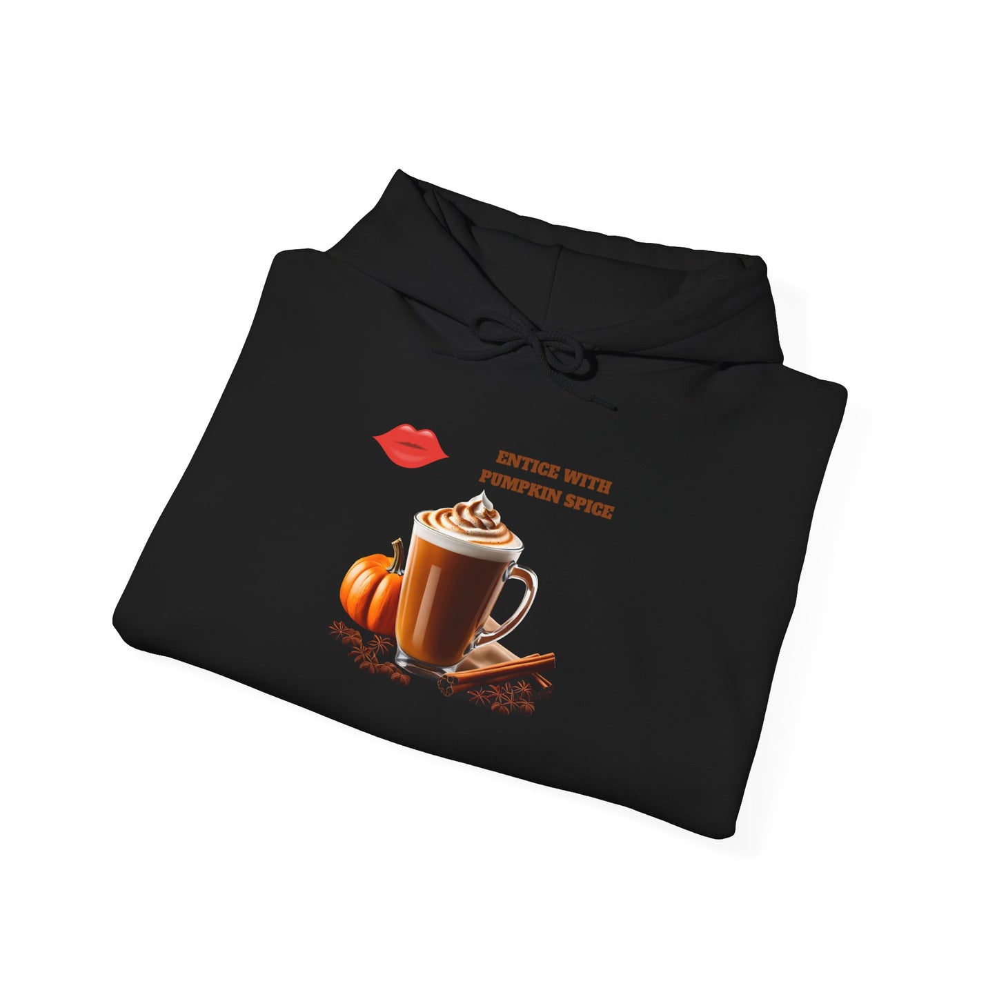 Entice With Pumpkin Spice Latte Lips Unisex Heavy Blend™ Hooded Sweatshirt