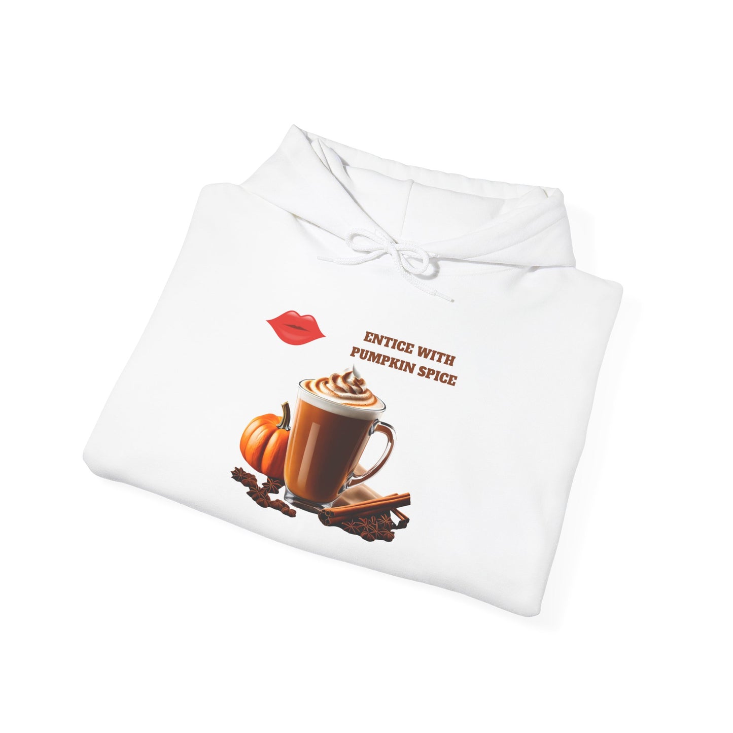 Entice With Pumpkin Spice Latte Lips Unisex Heavy Blend™ Hooded Sweatshirt