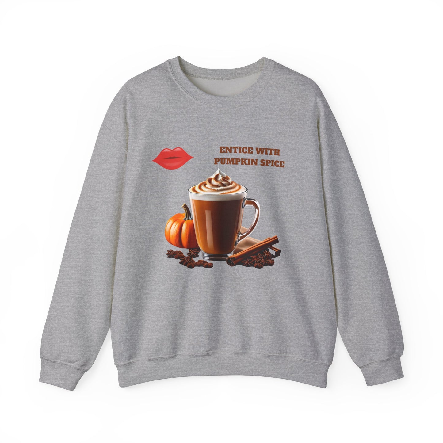 Entice With Pumpkin Spice Latte Lips Unisex Heavy Blend™ Crewneck Sweatshirt