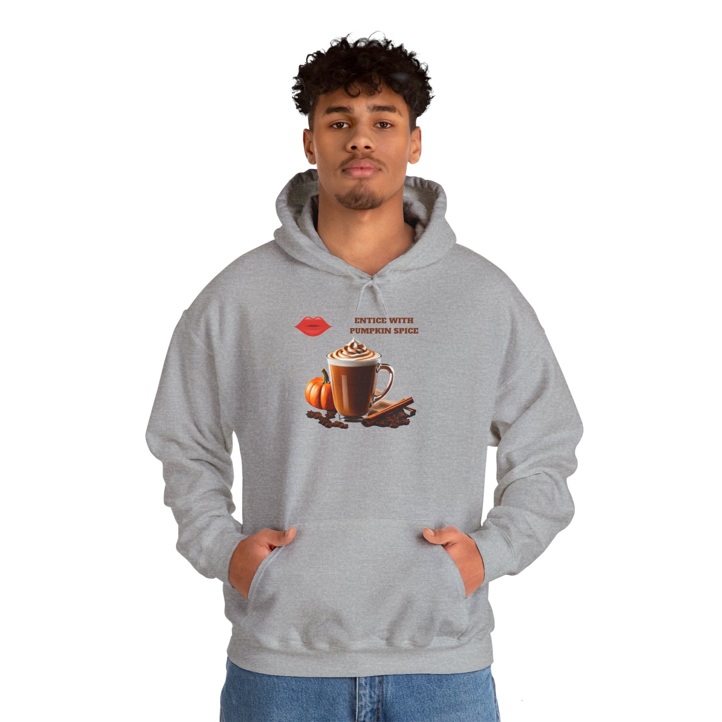 Entice With Pumpkin Spice Latte Lips Unisex Heavy Blend™ Hooded Sweatshirt