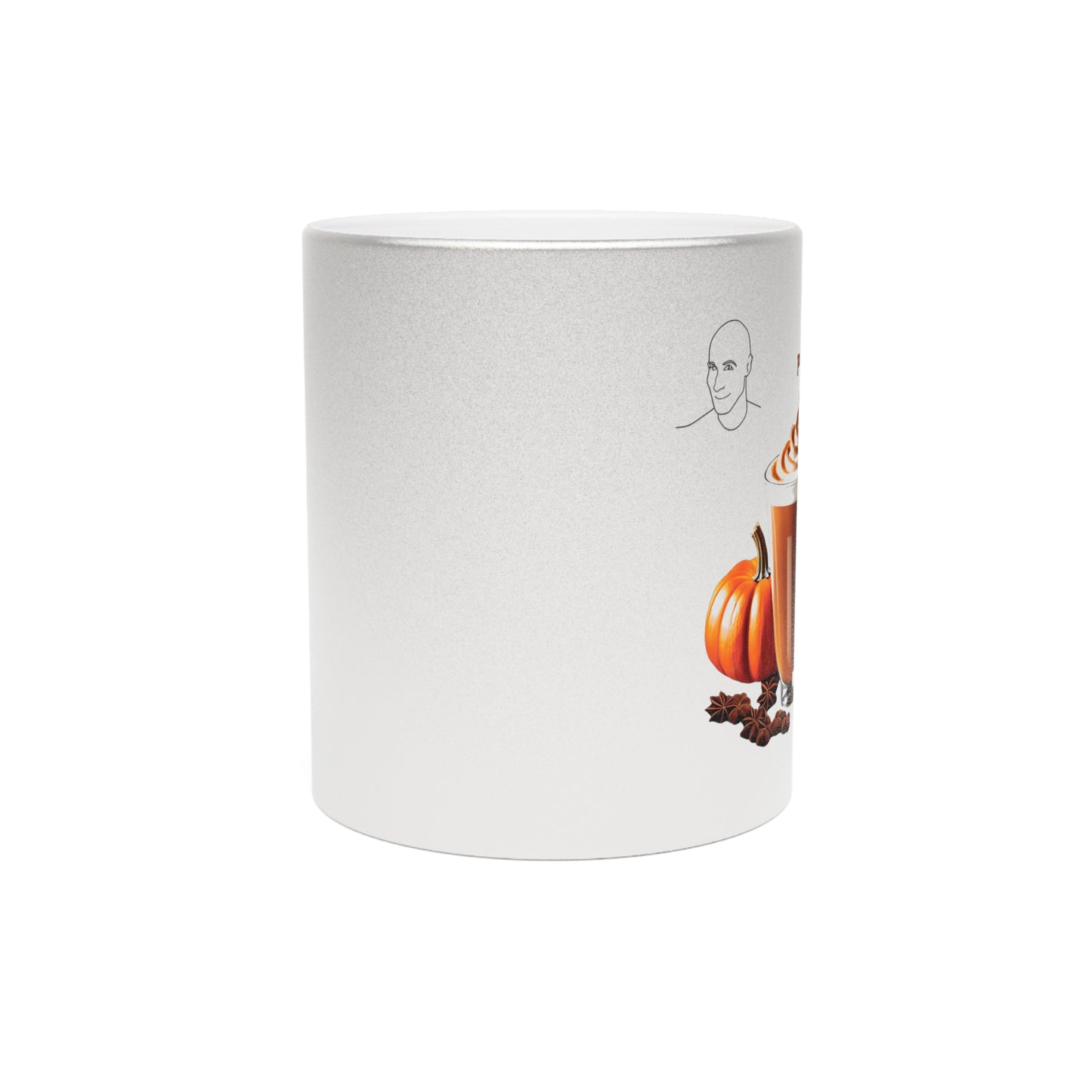 Entice With Pumpkin Spice Latte Cute Guys Metallic Mug (Silver\Gold)