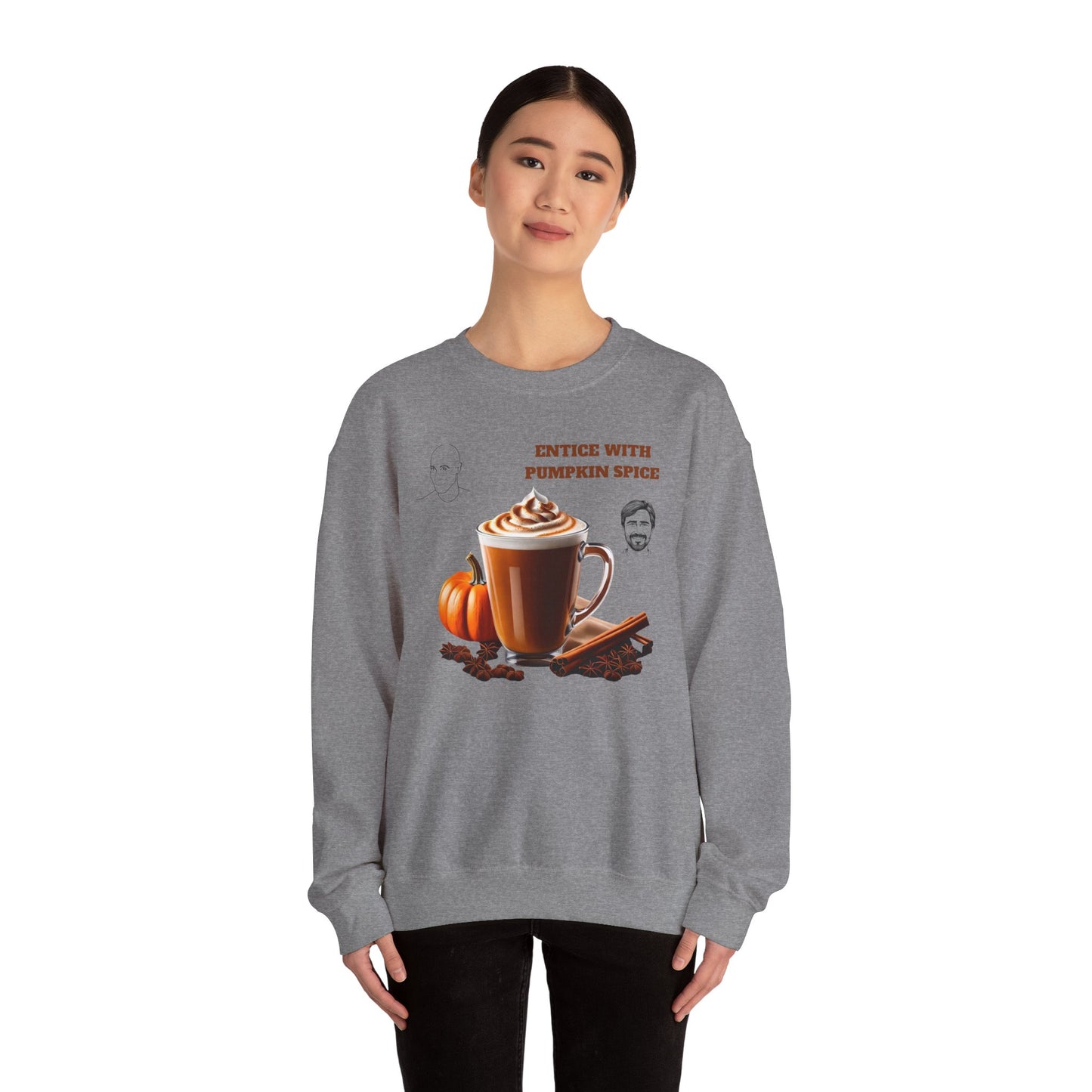 Entice With Pumpkin Spice Latte Cute Guys Unisex Heavy Blend™ Crewneck Sweatshirt