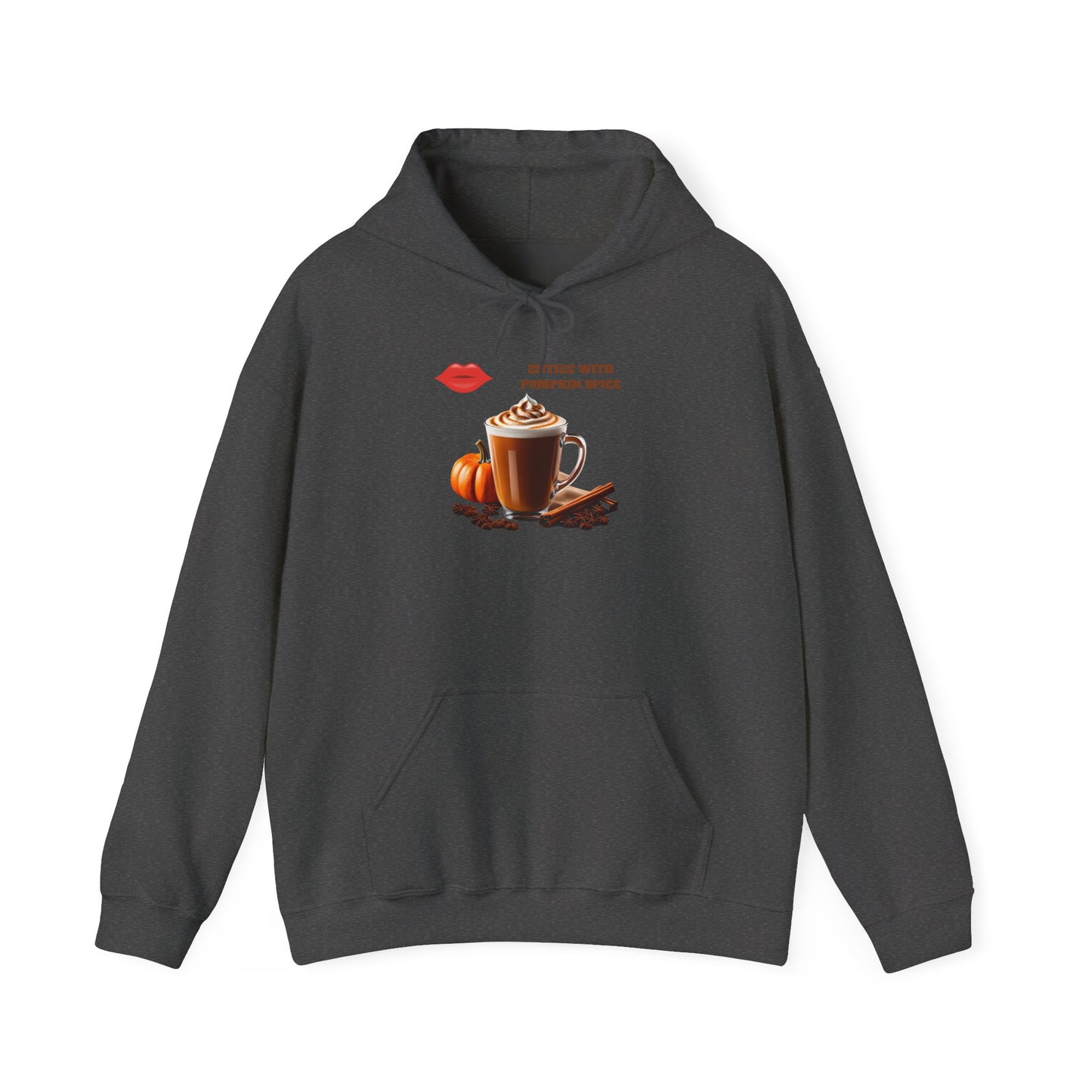 Entice With Pumpkin Spice Latte Lips Unisex Heavy Blend™ Hooded Sweatshirt