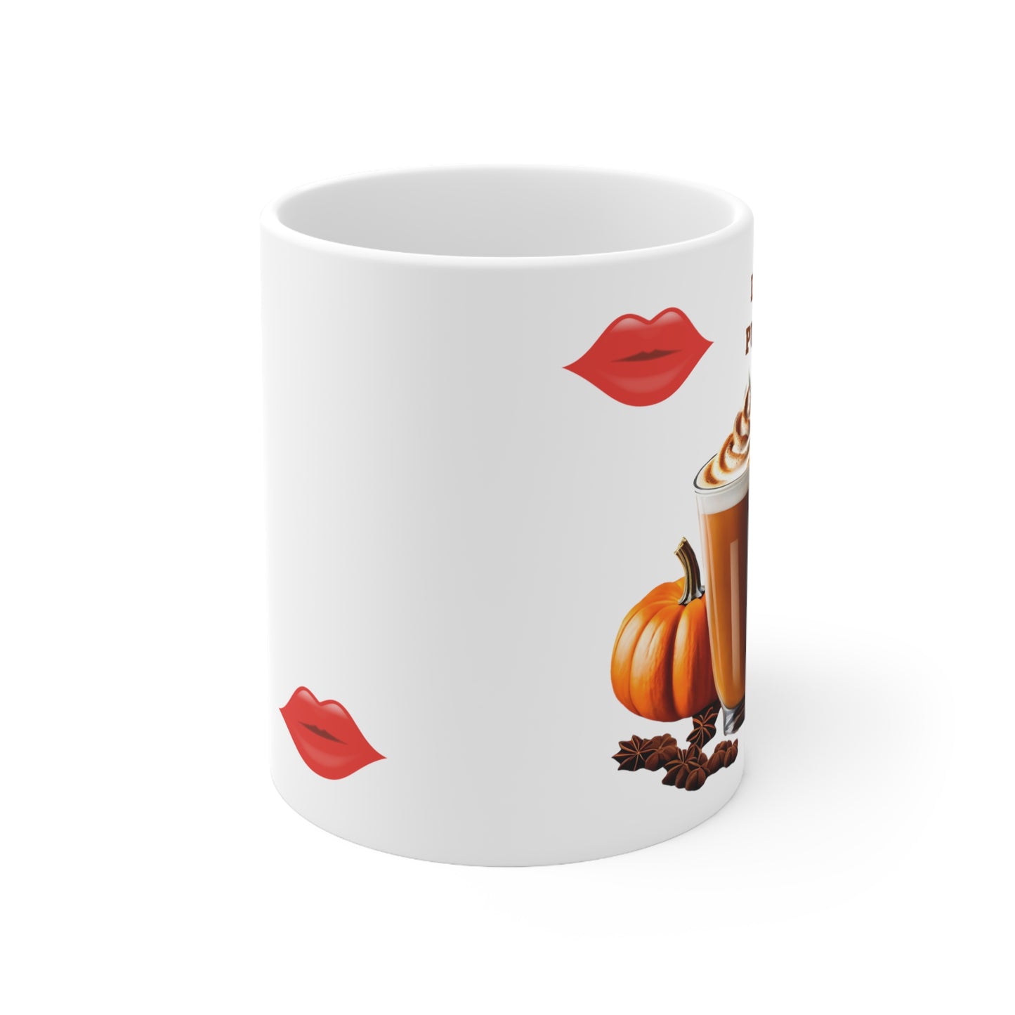 Entice With Pumpkin Spice Latte Lips Ceramic Mug 11oz