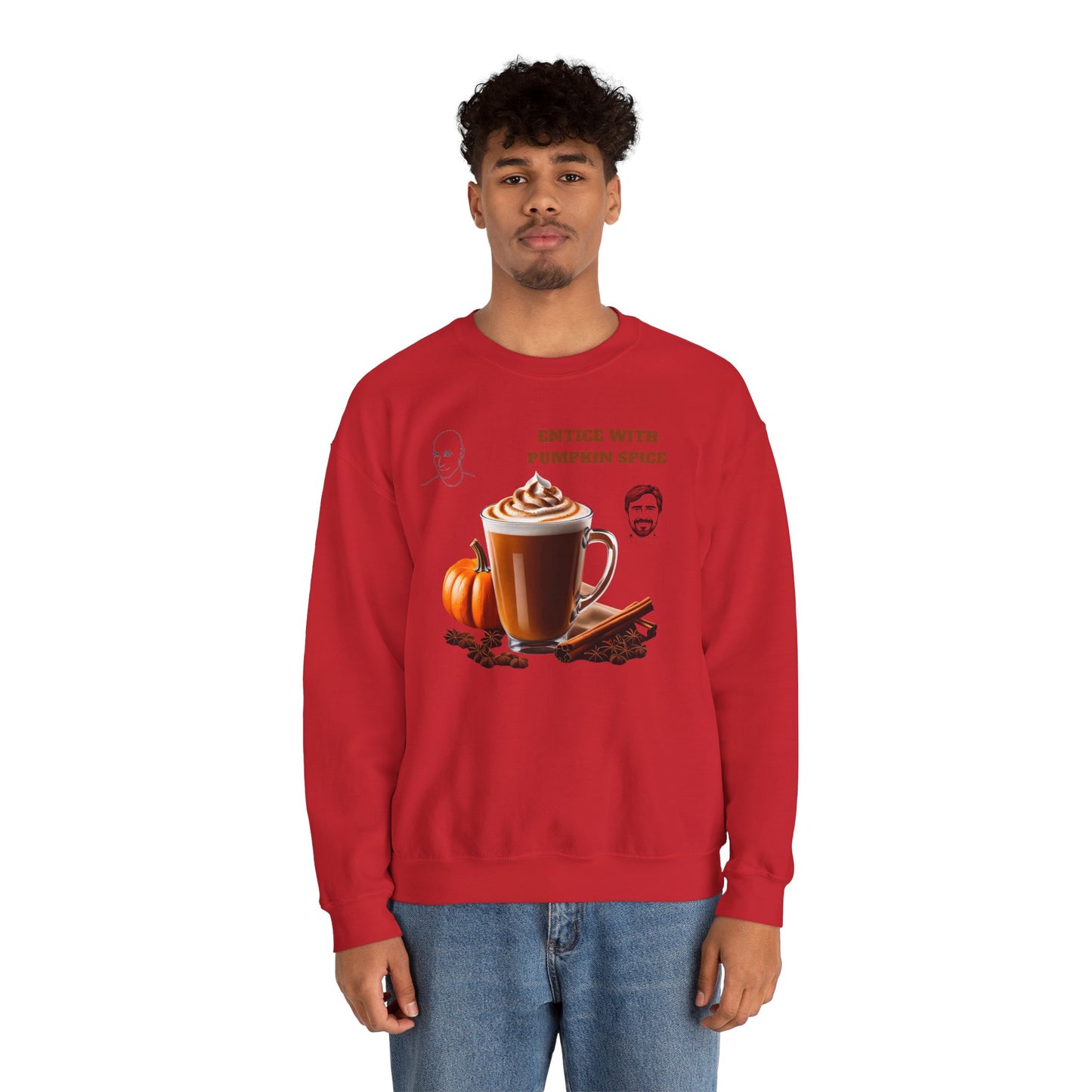 Entice With Pumpkin Spice Latte Cute Guys Unisex Heavy Blend™ Crewneck Sweatshirt