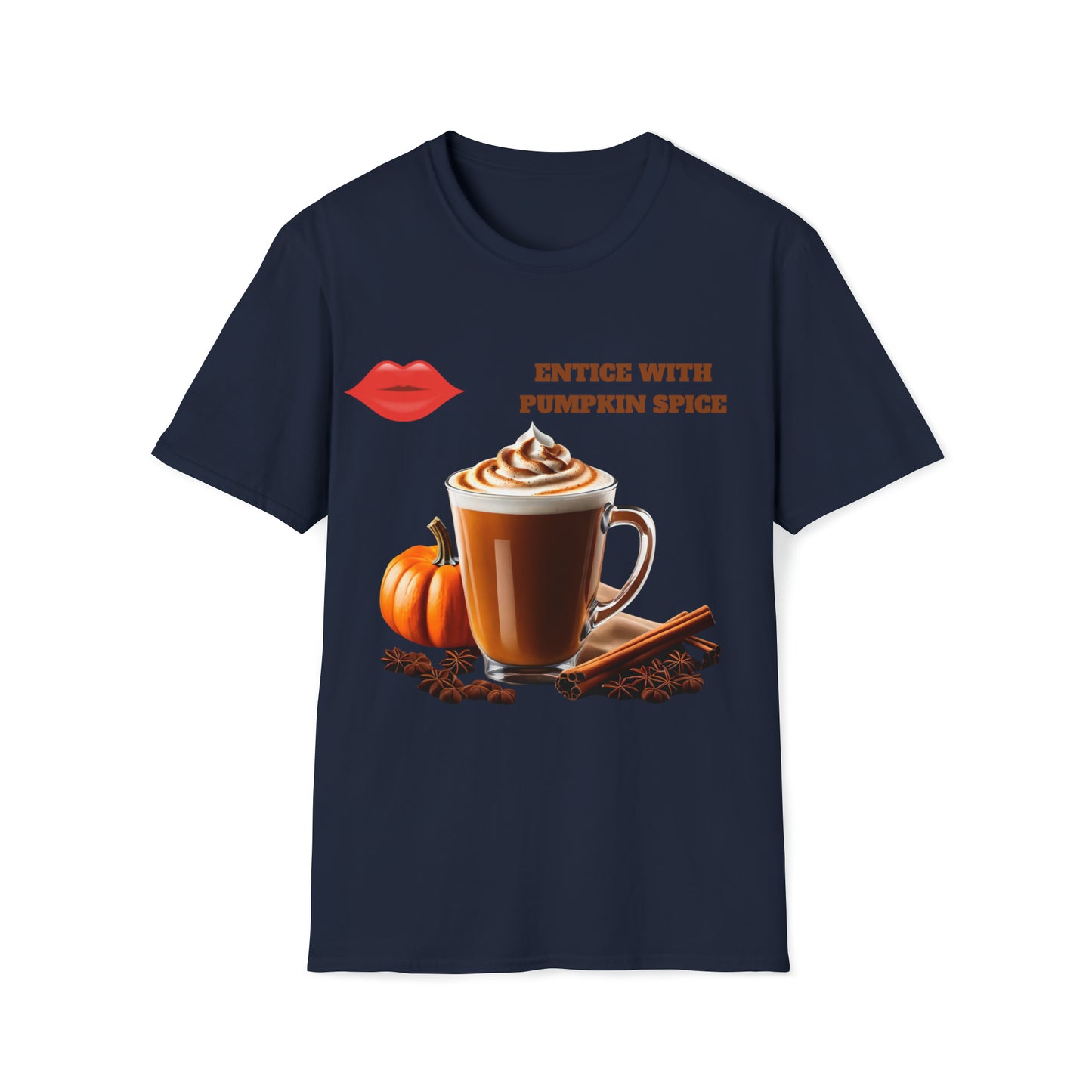 Entice With Pumpkin Spice Latte Lips Unisex Softstyle T-Shirt