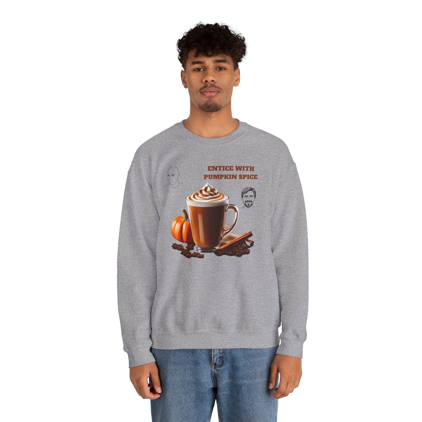 Entice With Pumpkin Spice Latte Cute Guys Unisex Heavy Blend™ Crewneck Sweatshirt