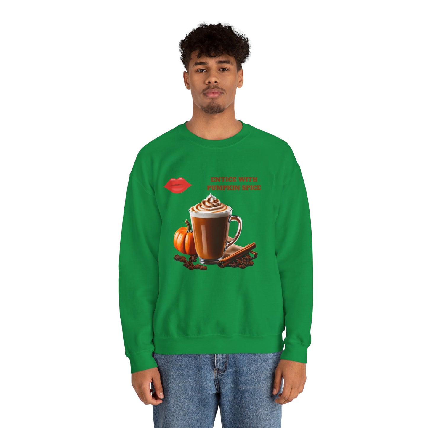 Entice With Pumpkin Spice Latte Lips Unisex Heavy Blend™ Crewneck Sweatshirt