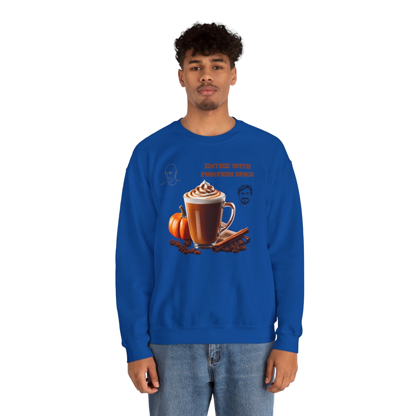 Entice With Pumpkin Spice Latte Cute Guys Unisex Heavy Blend™ Crewneck Sweatshirt